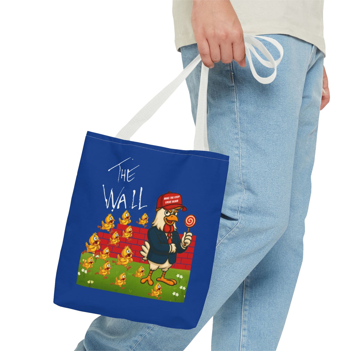 Another Chick Thru The Wall Tote Bag – Funny Political Chicken Graphic | Durable Eco-Friendly Canvas Shopper for Everyday Use