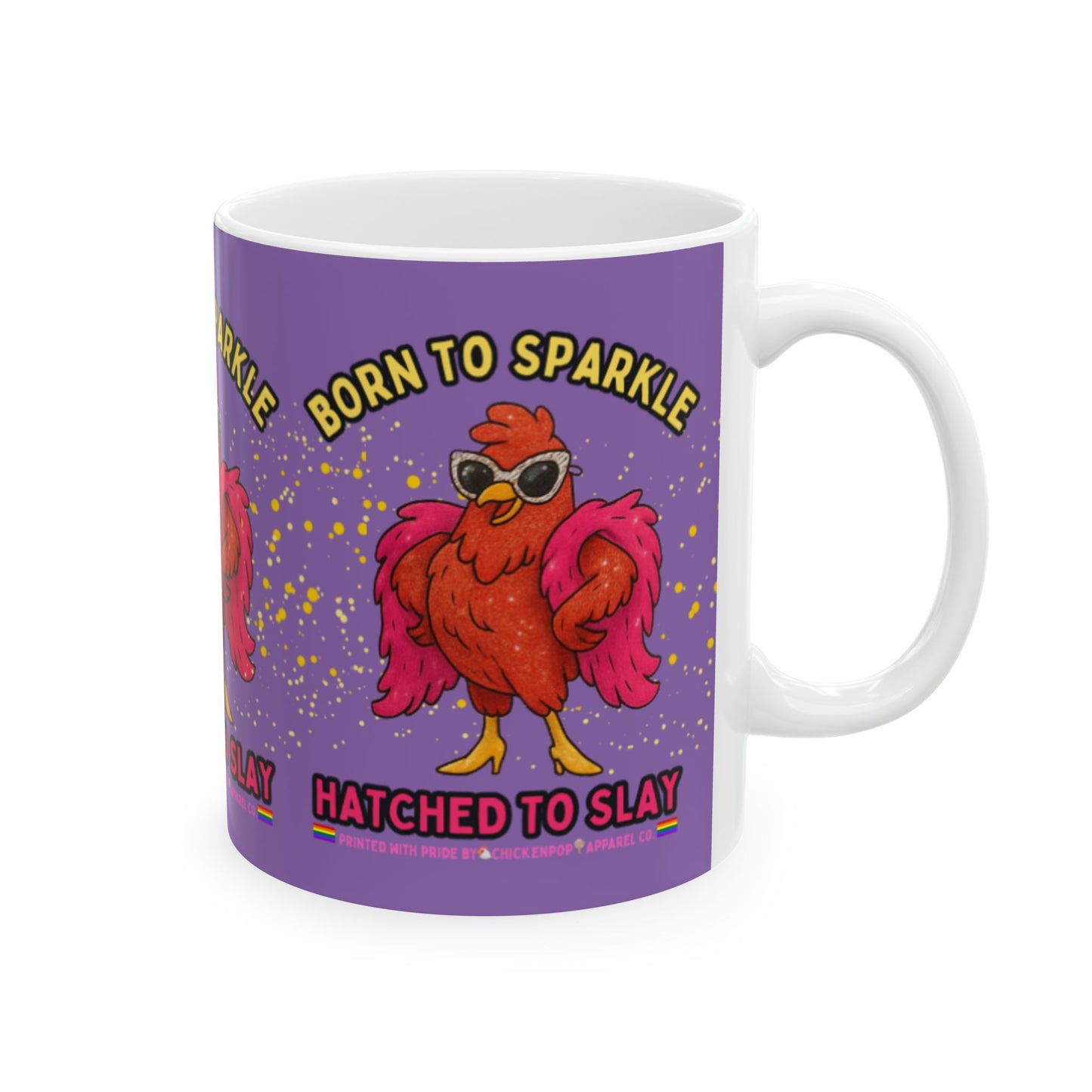 Born to Sparkle Mug – Sip, Slay, Repeat