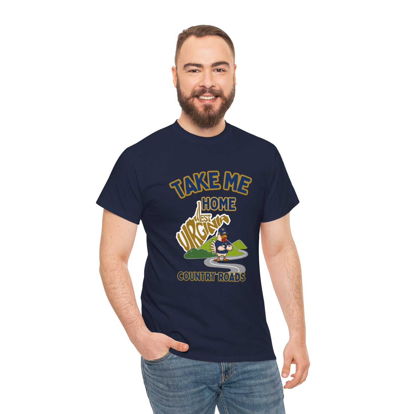 Take Me Home Country Roads WV Coop Daddy Tee – Funny West Virginia Rooster Shirt