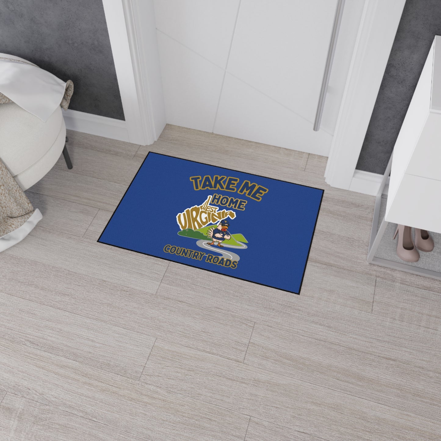 West Virginia Floor Mat - Welcome Home Rug, Durable Indoor Mat, Country Roads Decor, West Virginia Gifts, Home and Kitchen