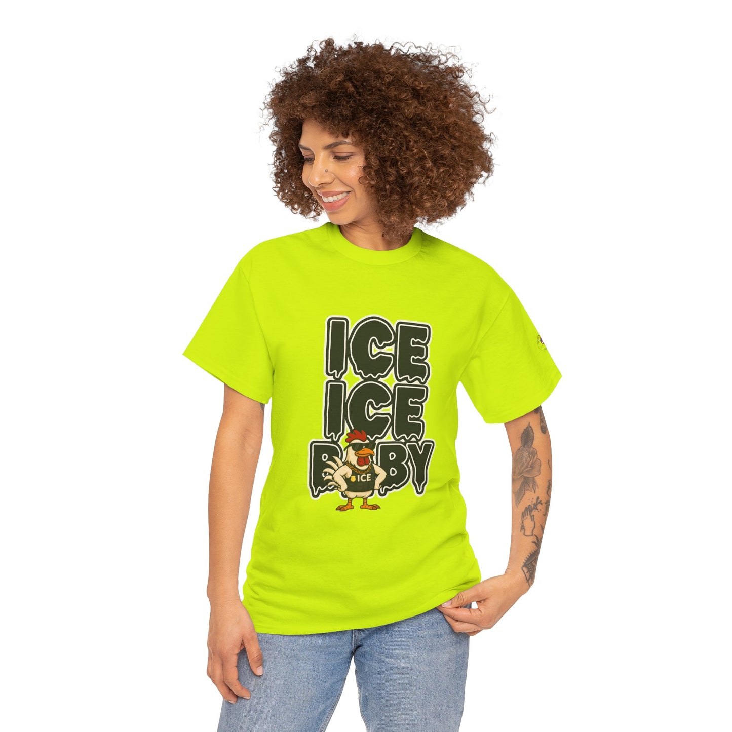 ICE ICE BABY Funny Chicken T-Shirt – Coop Daddy Parody Tee for Music & Poultry Fans