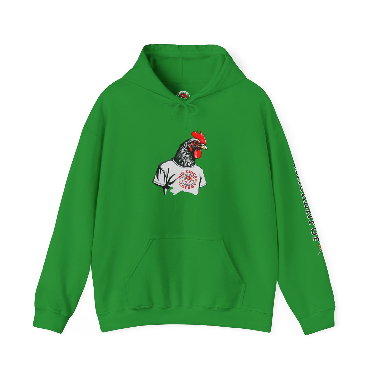 Big Chick Energy Giant Rooster Logo Unisex Hoodie - ChickenPop Arm Logo Edition
