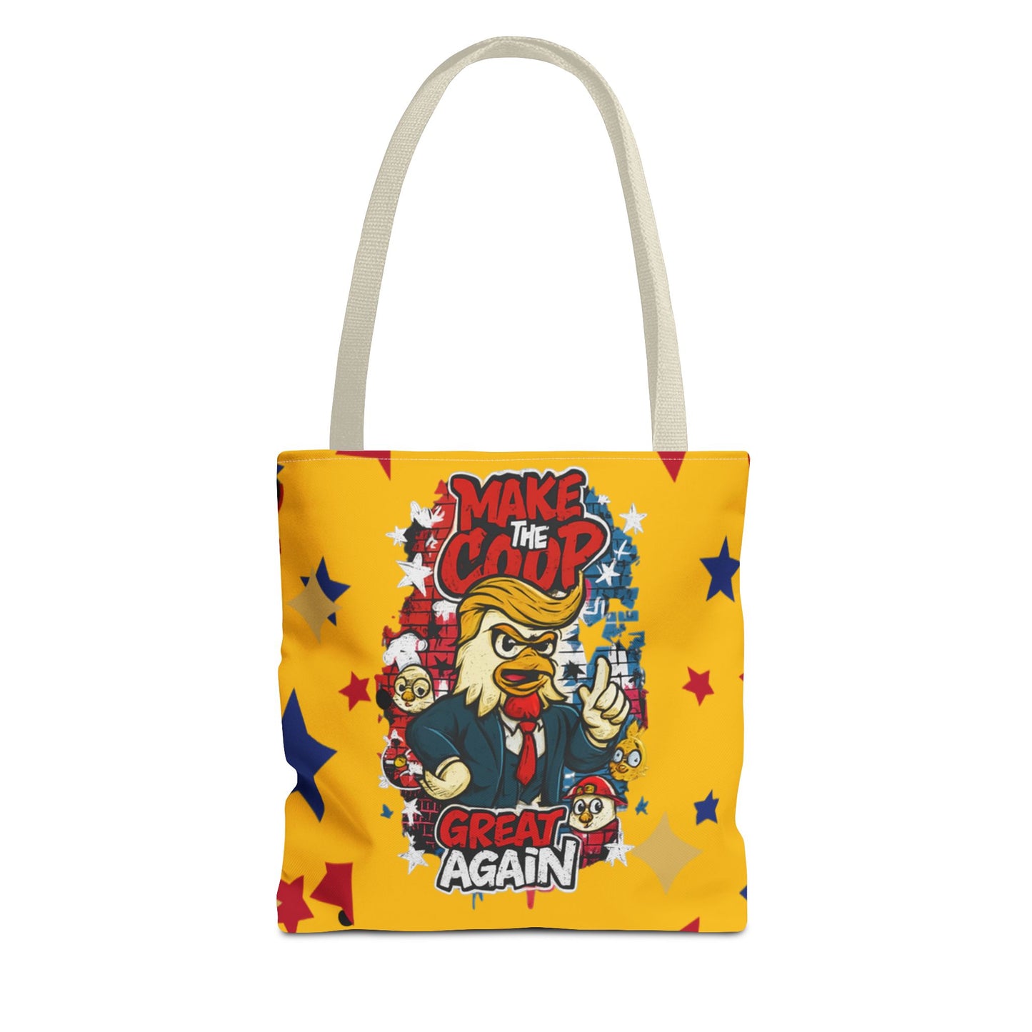 Make the Coop Great Again Tote Bag, Funny Tote Bag, Political Humor Bag, Gift for Movers and Shakers, Yellow Tote, Election Day Accessory