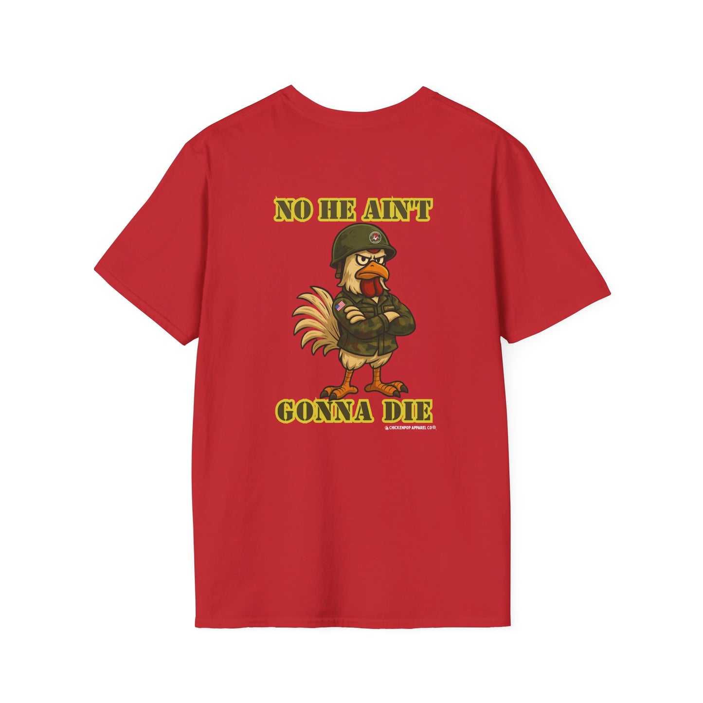 Here Comes the Rooster Music Graphic Tee with Front & Back Print Unisex Rock T-Shirt