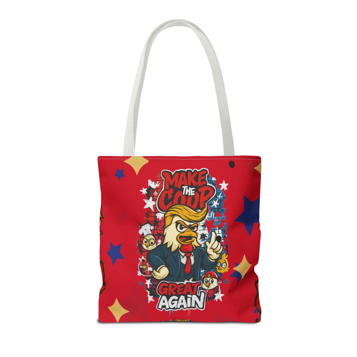 Make the Coop Great Again Tote Bag *RED*, Funny Tote Bag, Political Humor Bag, Gift for Movers and Shakers, Yellow Tote, Election Day Accessory