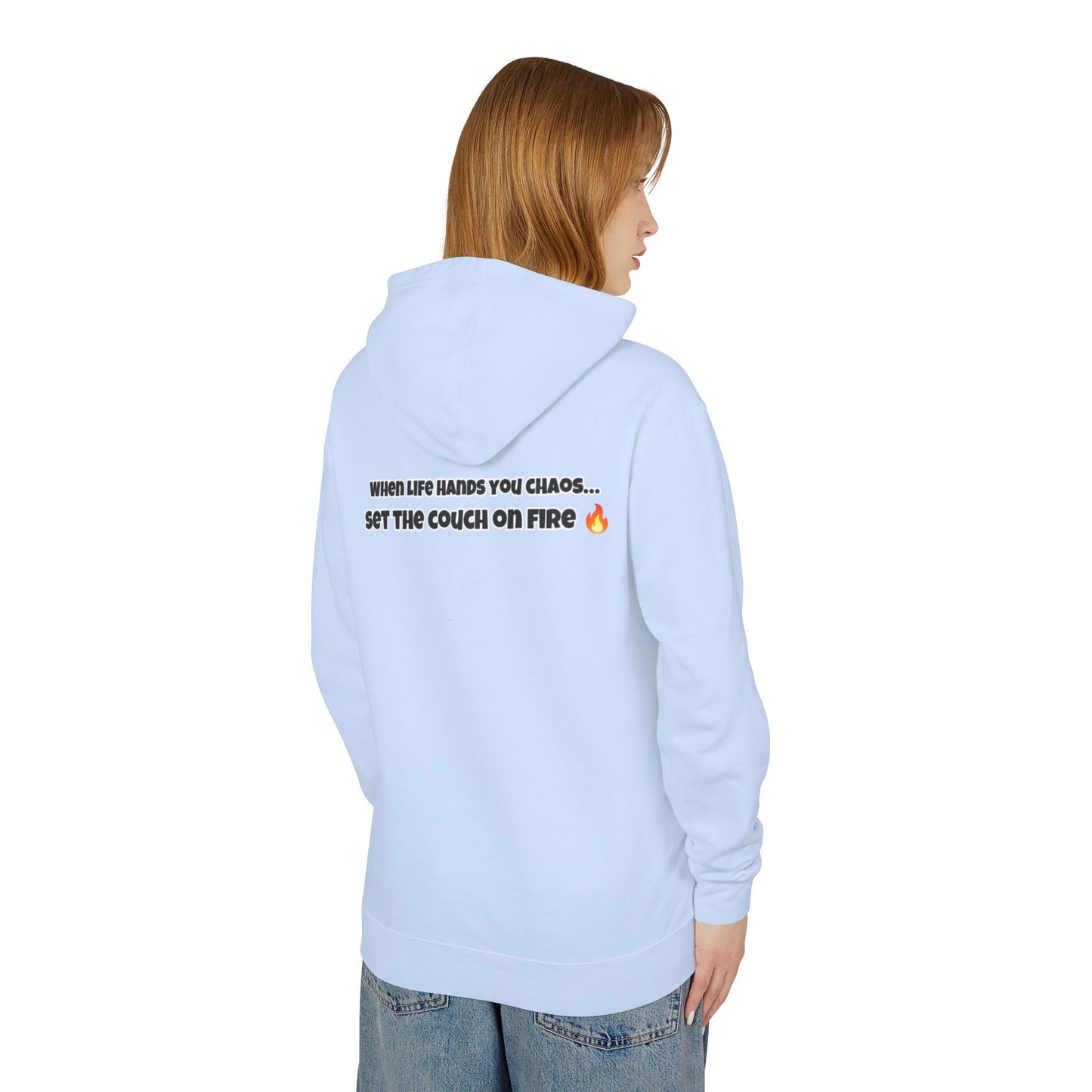 Big Rich Energy Burning Couch Hoodie – Chaos Quote 🔥FREE SHIPPING🔥