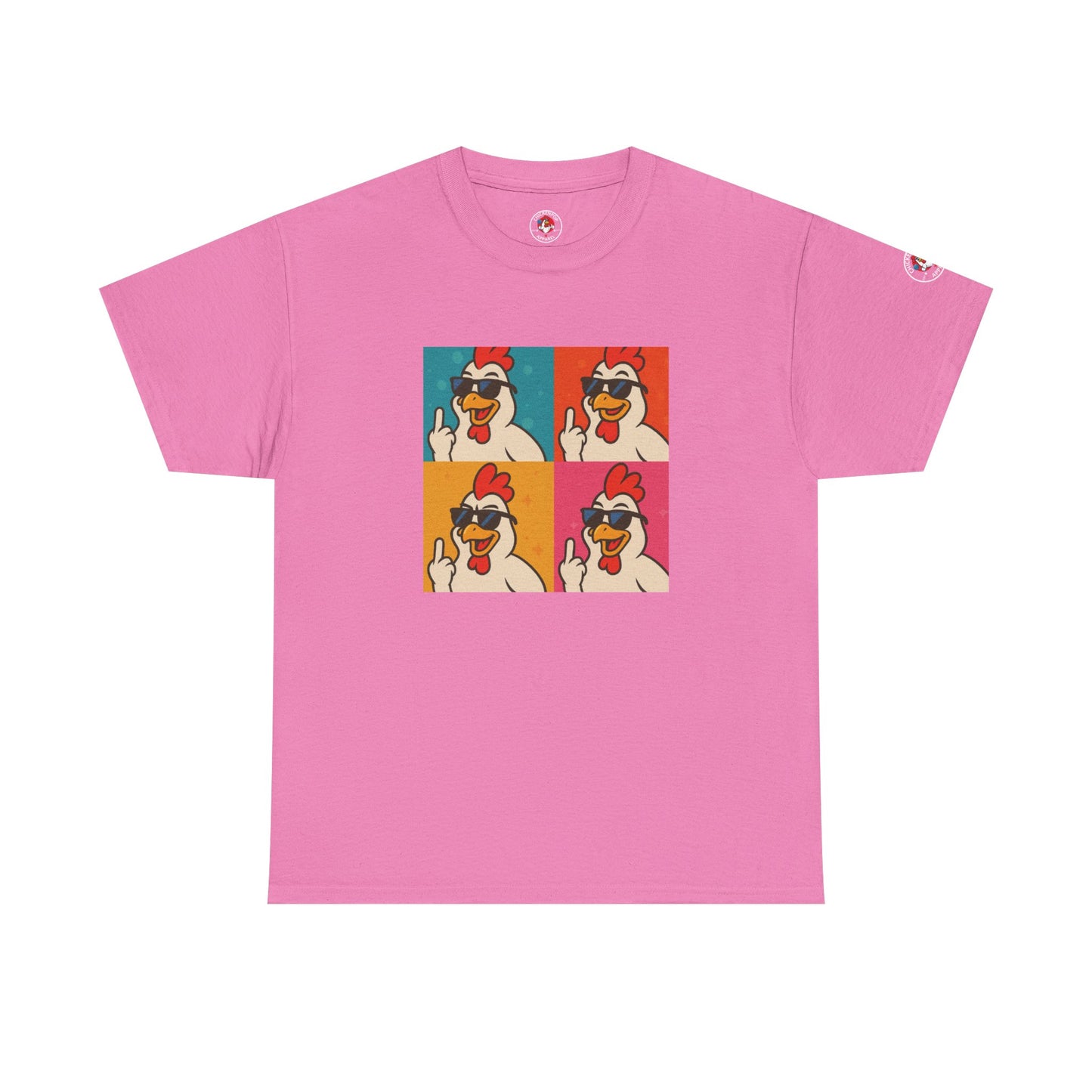 Warhol Pop Art Chicken T-Shirt – Funny Coop Daddy Middle Finger Tee for Bold Style