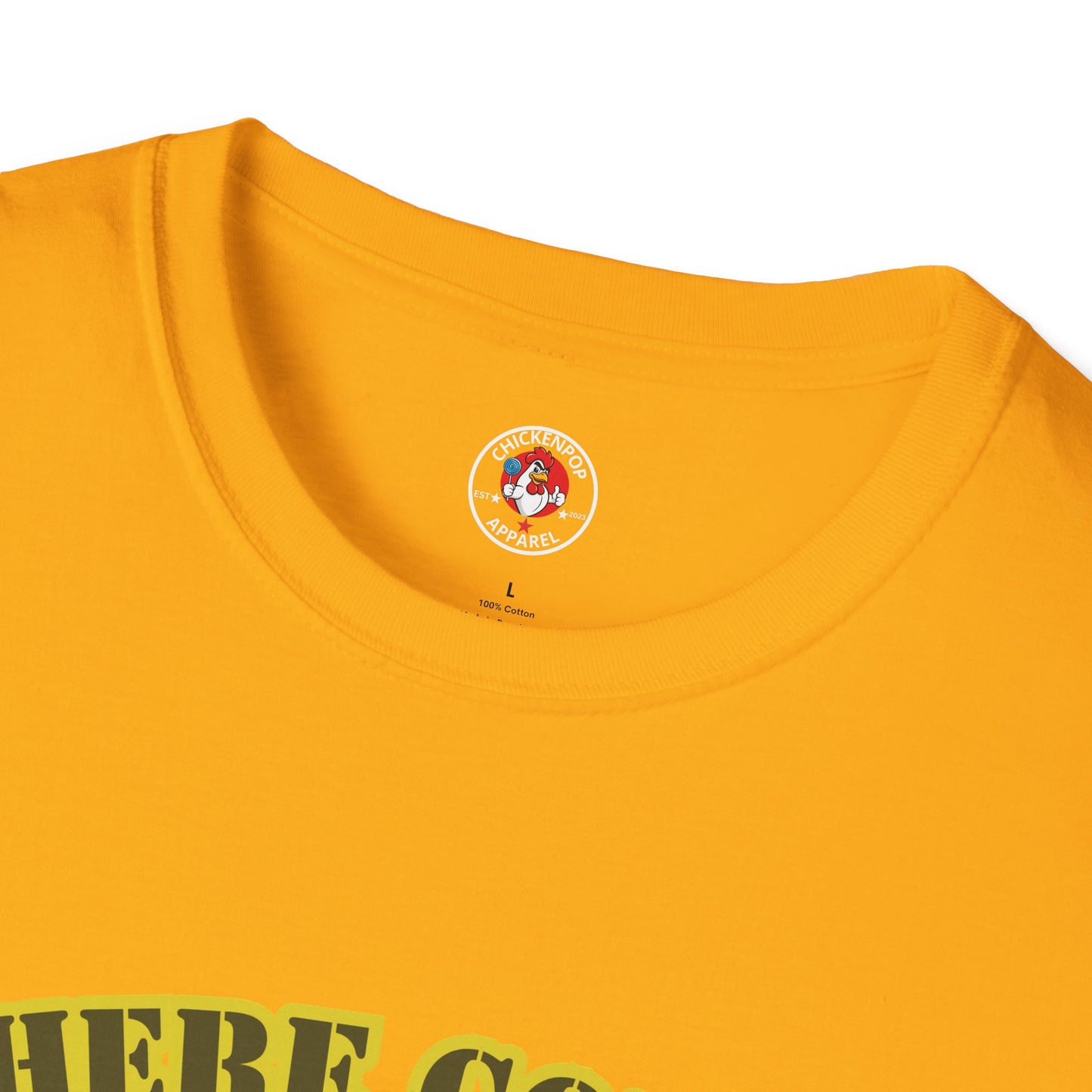Here Comes the Rooster Music Graphic Tee with Front & Back Print Unisex Rock T-Shirt