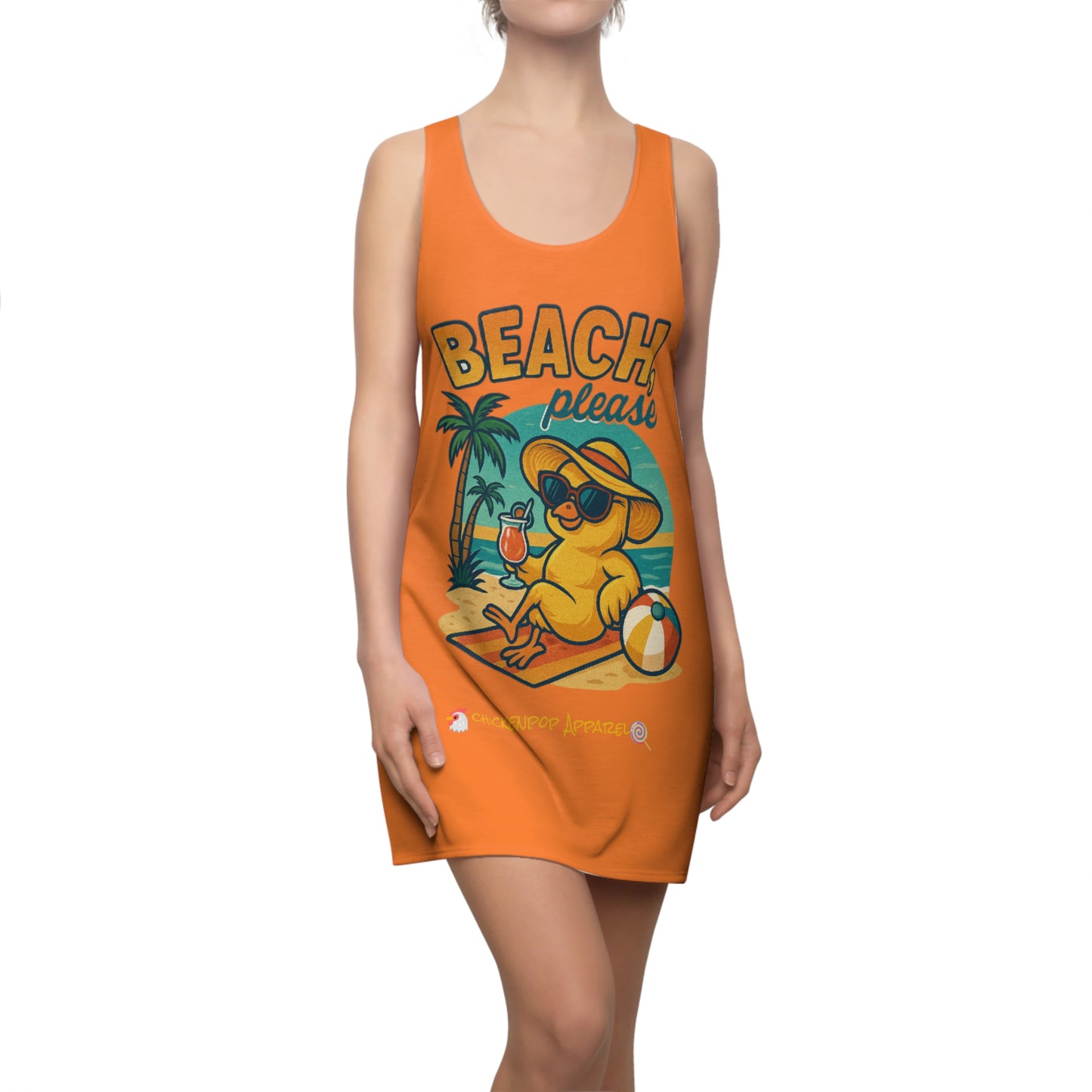 "Beach, please" Racerback Tank Dress by ChickenPop Apparel Co