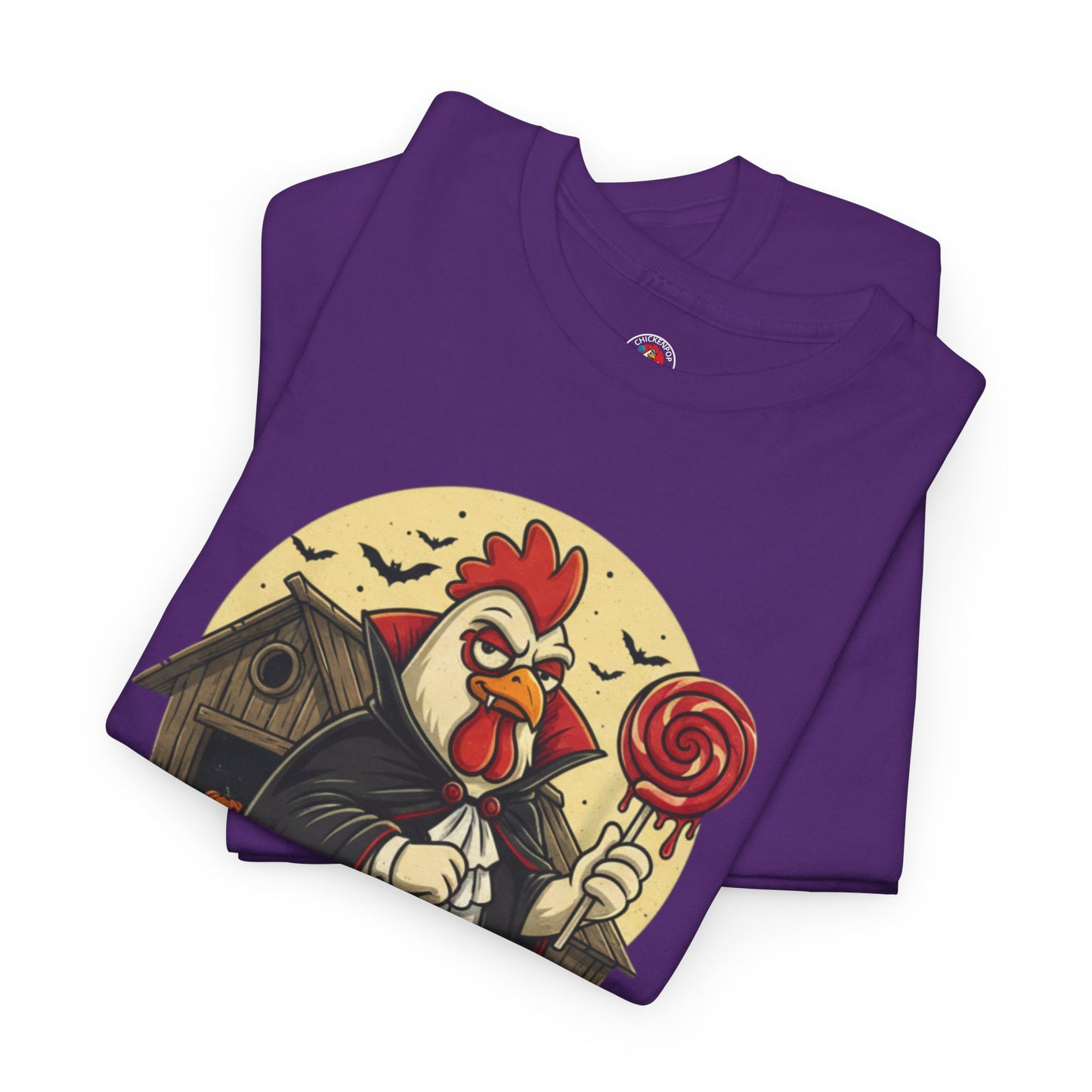 ChickenPop Sucker For a Pop Vampire Rooster Halloween T-Shirt – Funny Spooky Graphic Tee for Fall & Costume Season
