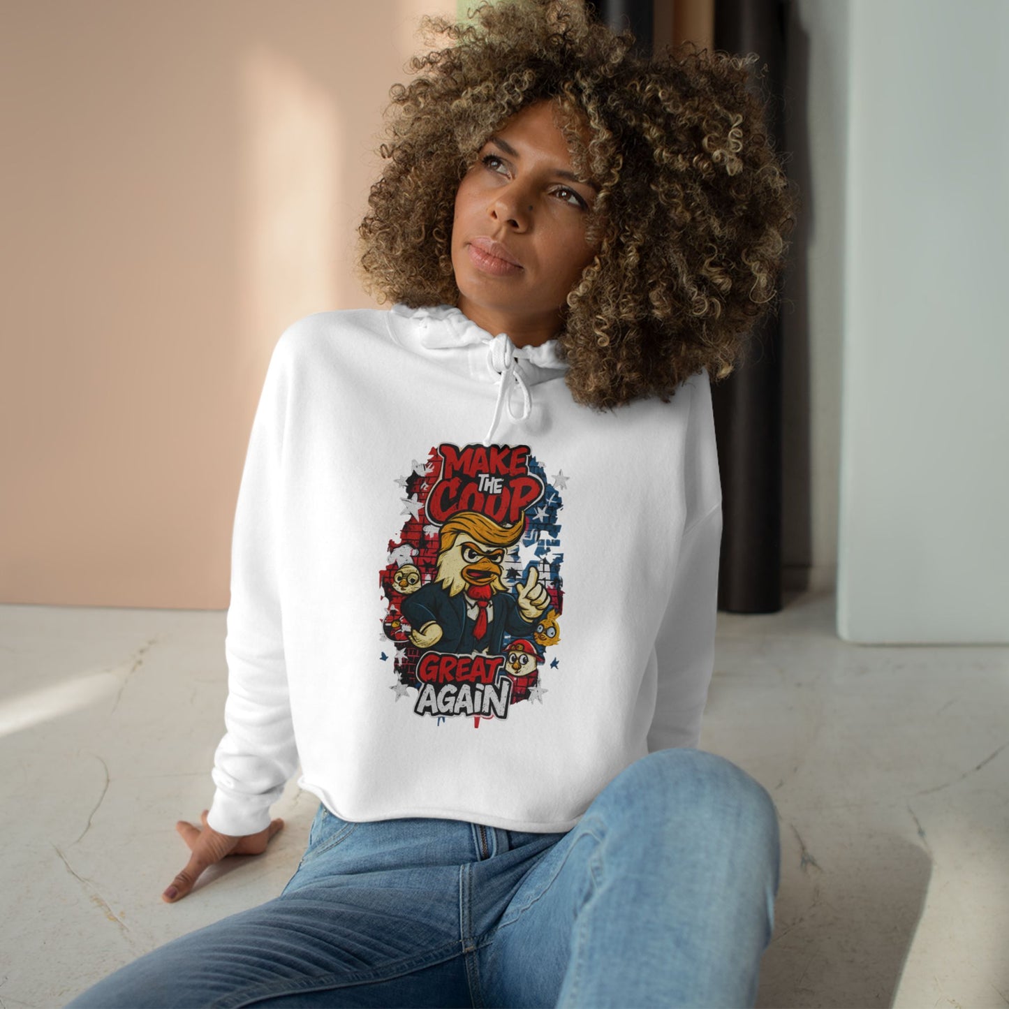Make the Coop Great Again Cropped Sweatshirt β Cock-a-Doodle-Don Presidential Poultry ππΉ