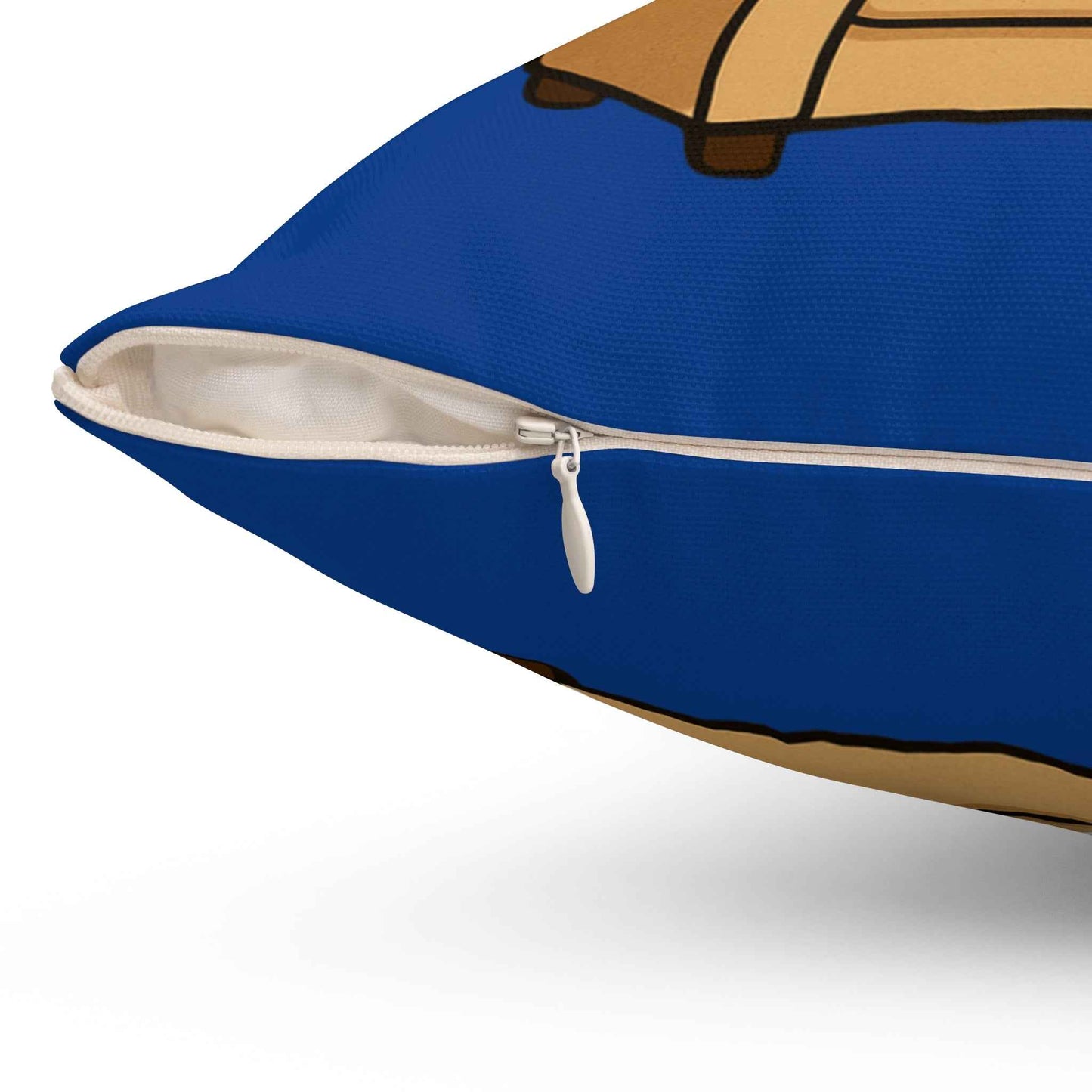 Big Rich Energy 'Burnin' Down the Couch's Spun Polyester Square Pillow Royal Blue