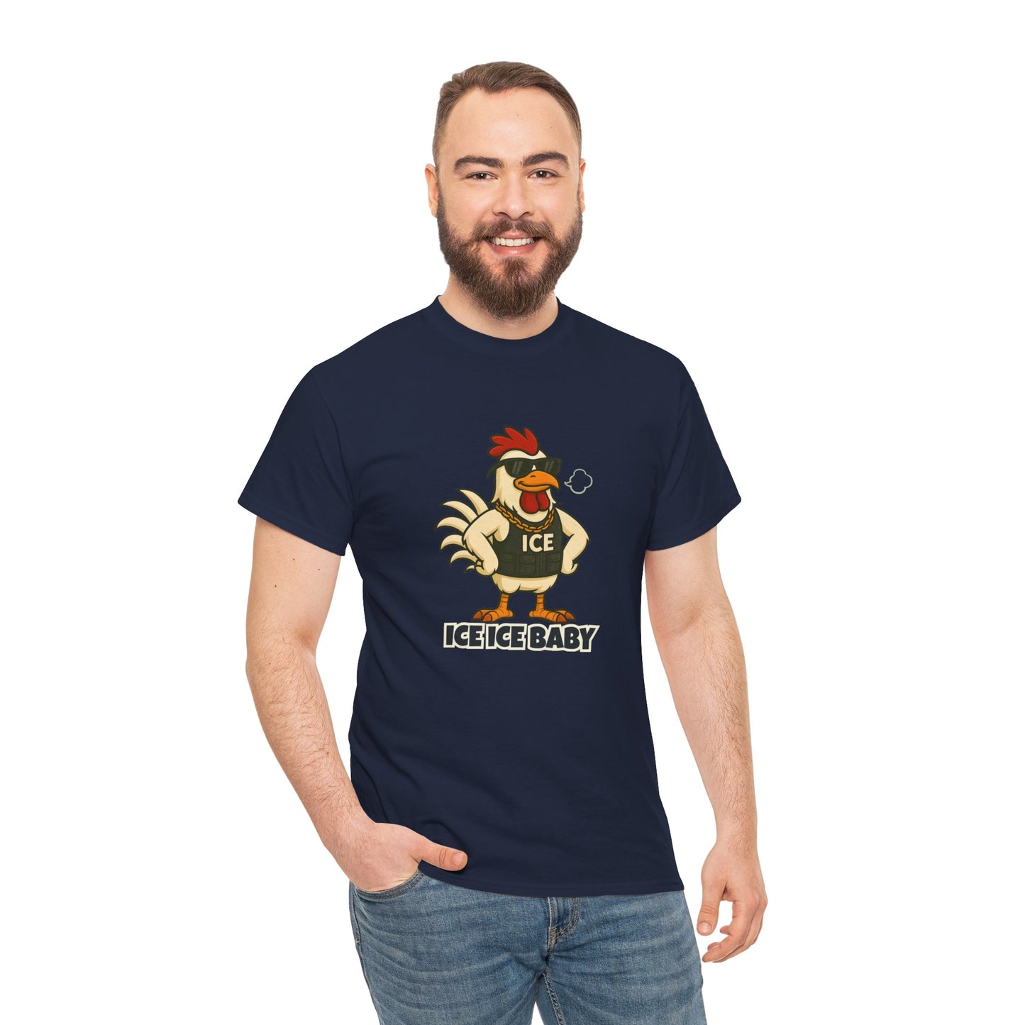 Ice Ice Baby Part 2 Funny Chicken T-Shirt – Cool Rooster Graphic Tee | Unisex Retro Hip-Hop Style