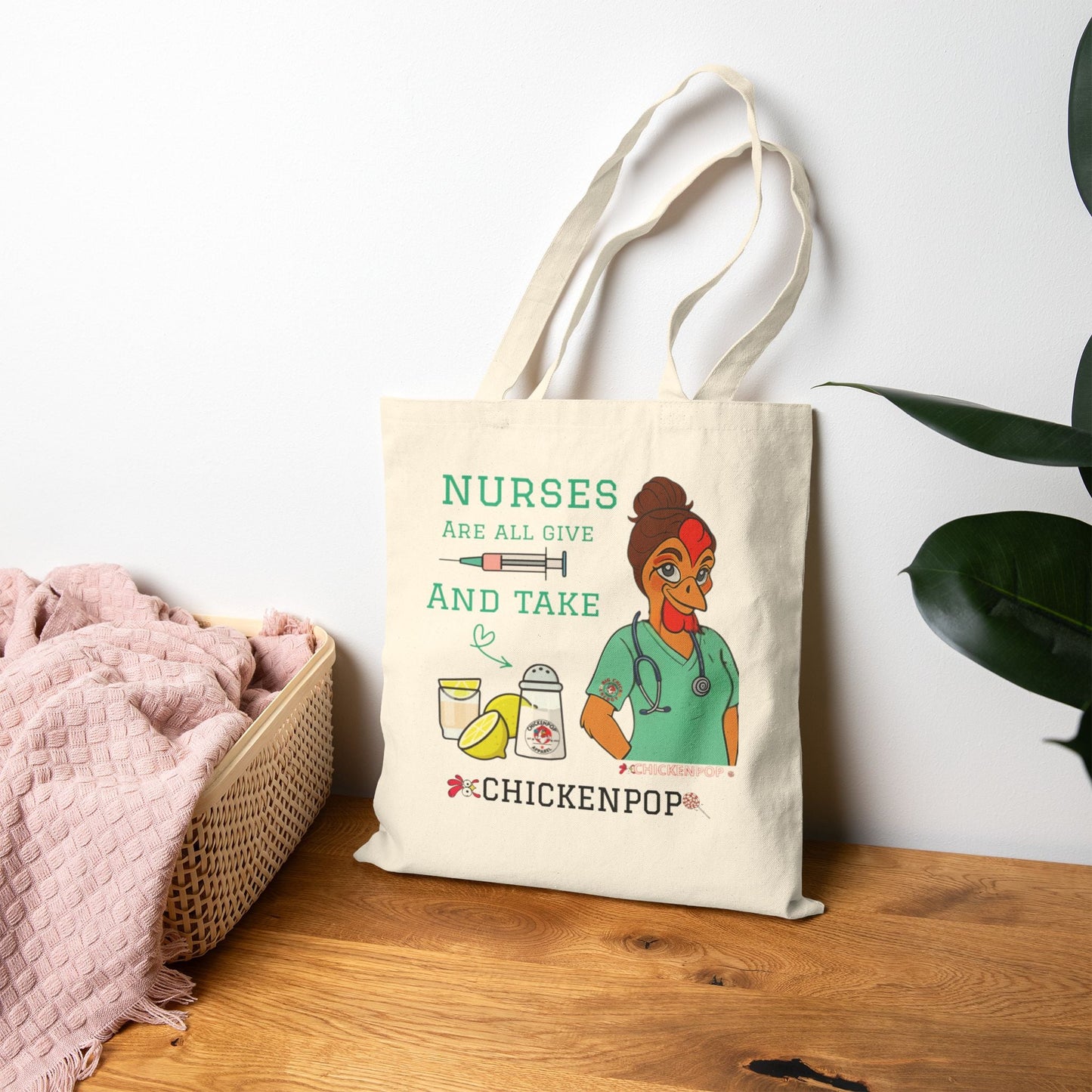 Nurse's Humor Tote Bag - Nurses Are All Give and Take - Perfect Gift for Healthcare Workers, Nurse Appreciation, Everyday Use