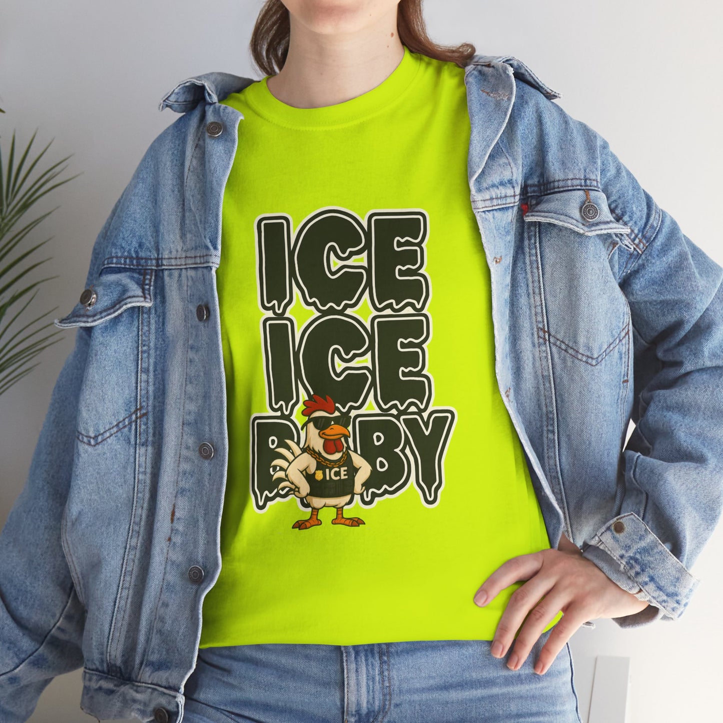 ICE ICE BABY Funny Chicken T-Shirt – Coop Daddy Parody Tee for Music & Poultry Fans