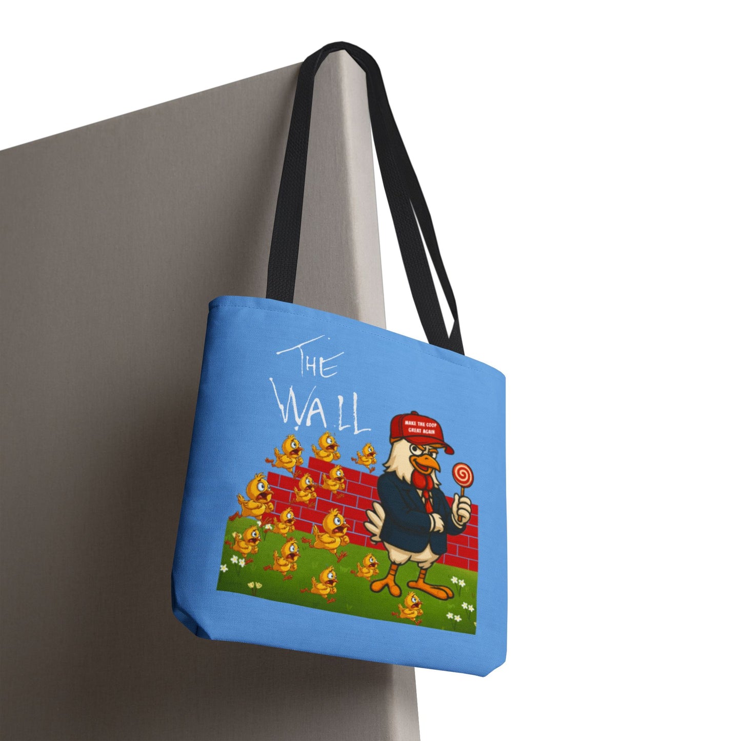Another Chick Thru The Wall Tote Bag – Funny Political Chicken Graphic | Durable Eco-Friendly Canvas Shopper for Everyday Use