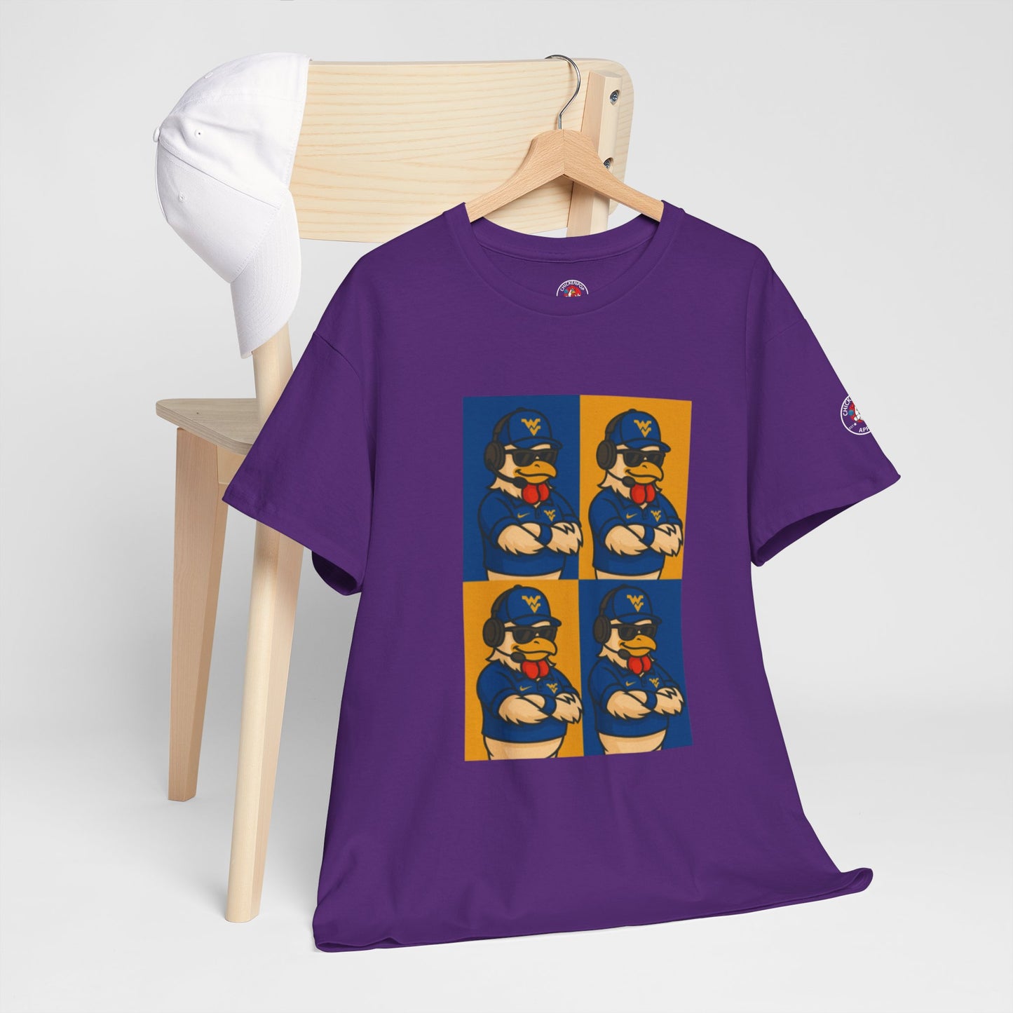 Warhol WVU Coop Daddy T-Shirt – Pop Art Coach Rooster Graphic Tee for Mountaineer Fans FREE SHIPPING