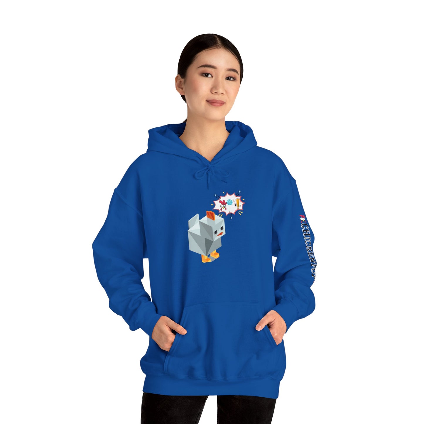 Roblox Chicken Thinks Hoodie UNISEX - ChickenPop Arm Logo Edition