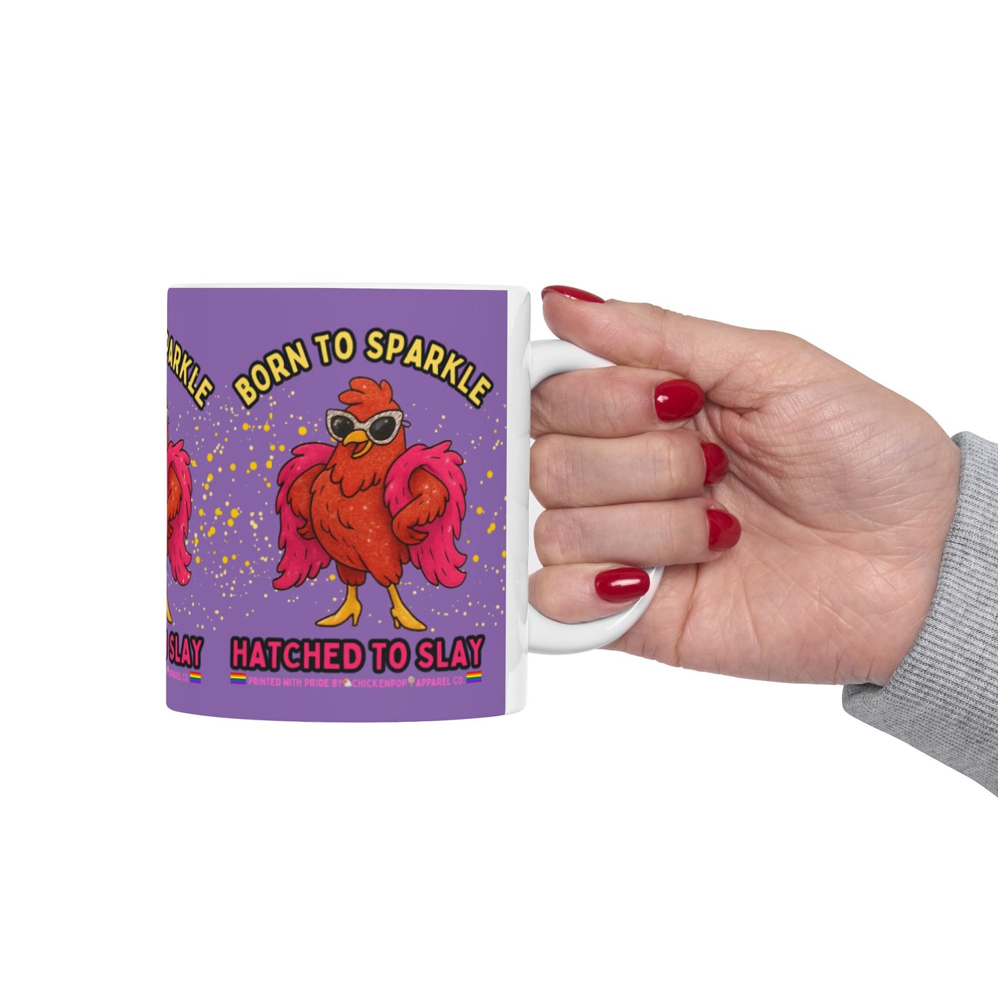 Born to Sparkle Mug – Sip, Slay, Repeat