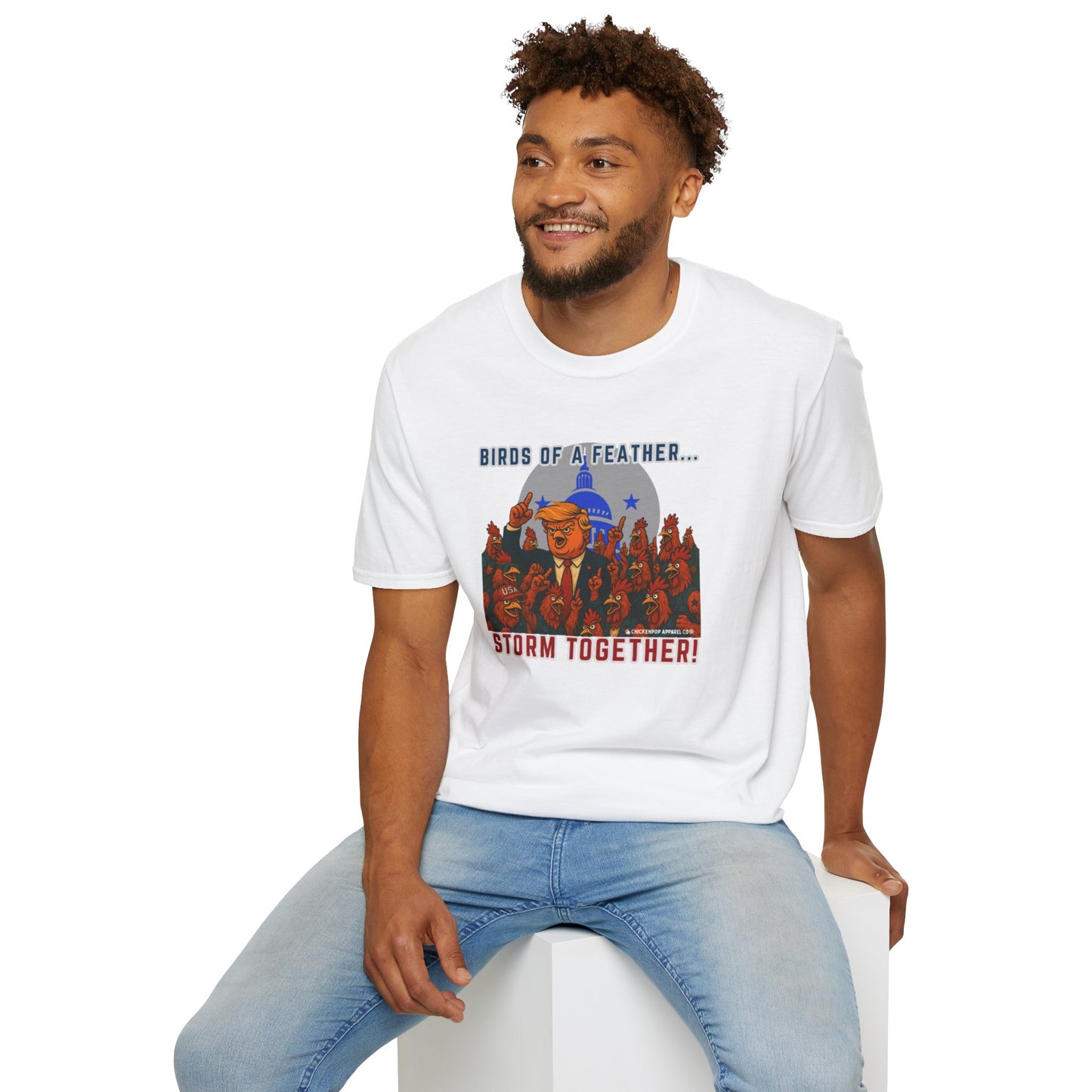 Birds of a Feather Storm Together T-Shirt – Funny Political Satire Tee for Free Thinkers & Rebel Minds