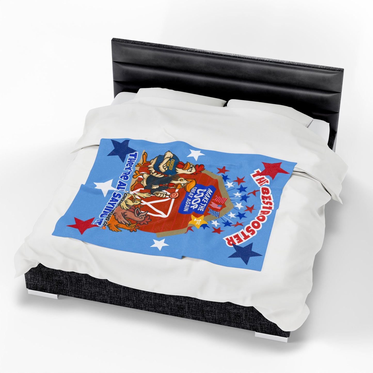 The Best Rooster Blanket – Make the Coop Great Again | Funny Chicken Throw Blanket for Adults – Cozy, Patriotic & Hilarious Gift