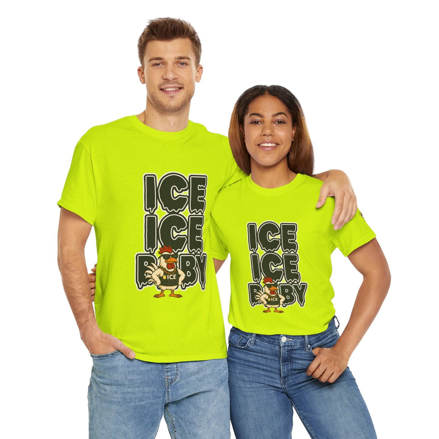 ICE ICE BABY Funny Chicken T-Shirt – Coop Daddy Parody Tee for Music & Poultry Fans