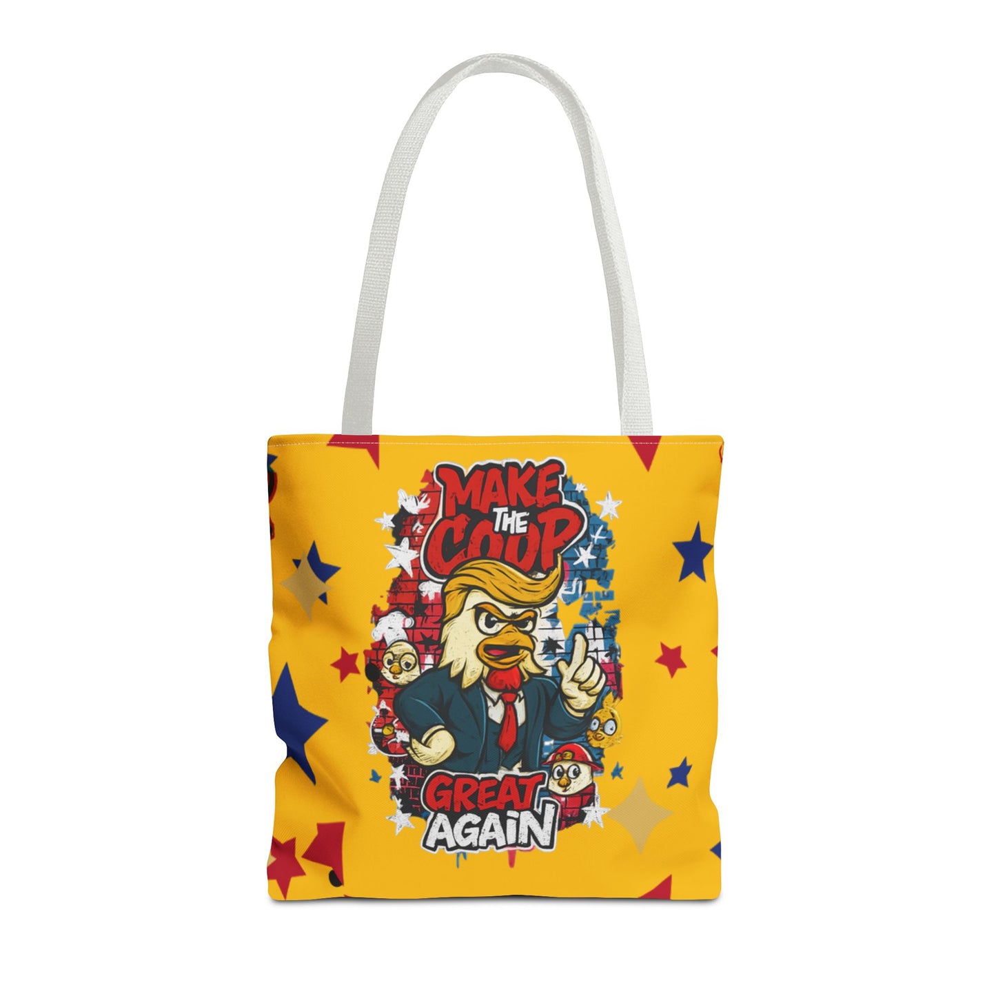 Make the Coop Great Again Tote Bag, Funny Tote Bag, Political Humor Bag, Gift for Movers and Shakers, Yellow Tote, Election Day Accessory