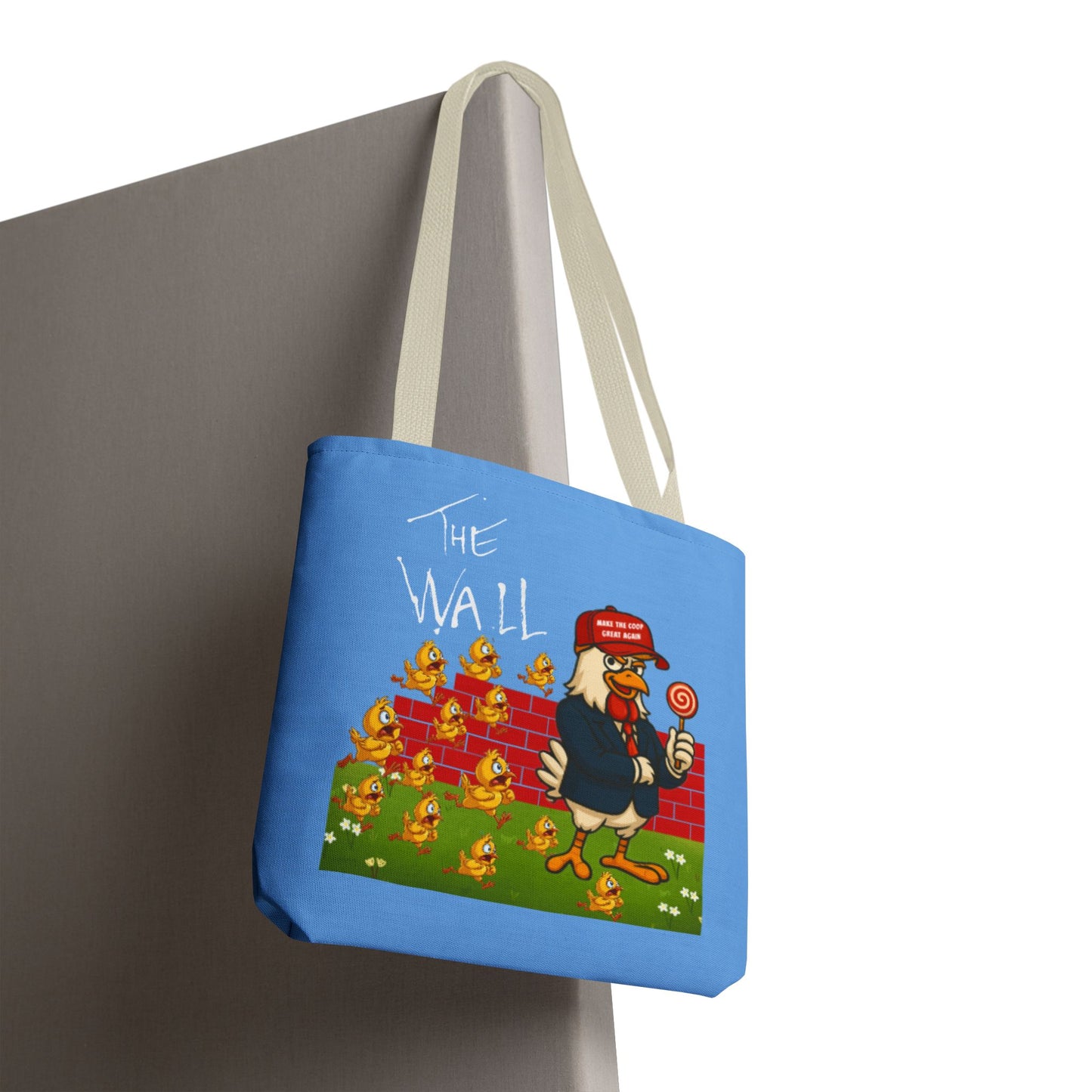 Another Chick Thru The Wall Tote Bag – Funny Political Chicken Graphic | Durable Eco-Friendly Canvas Shopper for Everyday Use