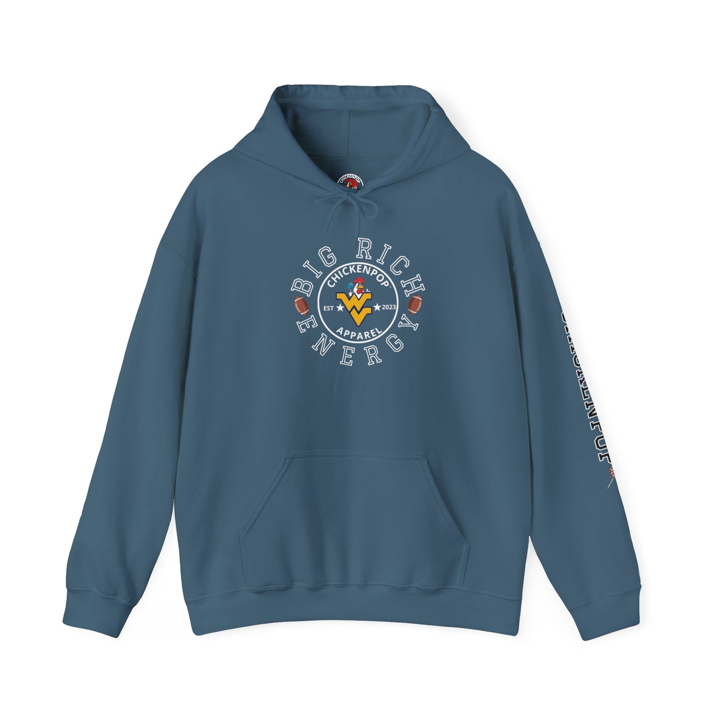 Big Rich Energy WV Logo Unisex Hoodie - ChickenPop Arm Logo Edition