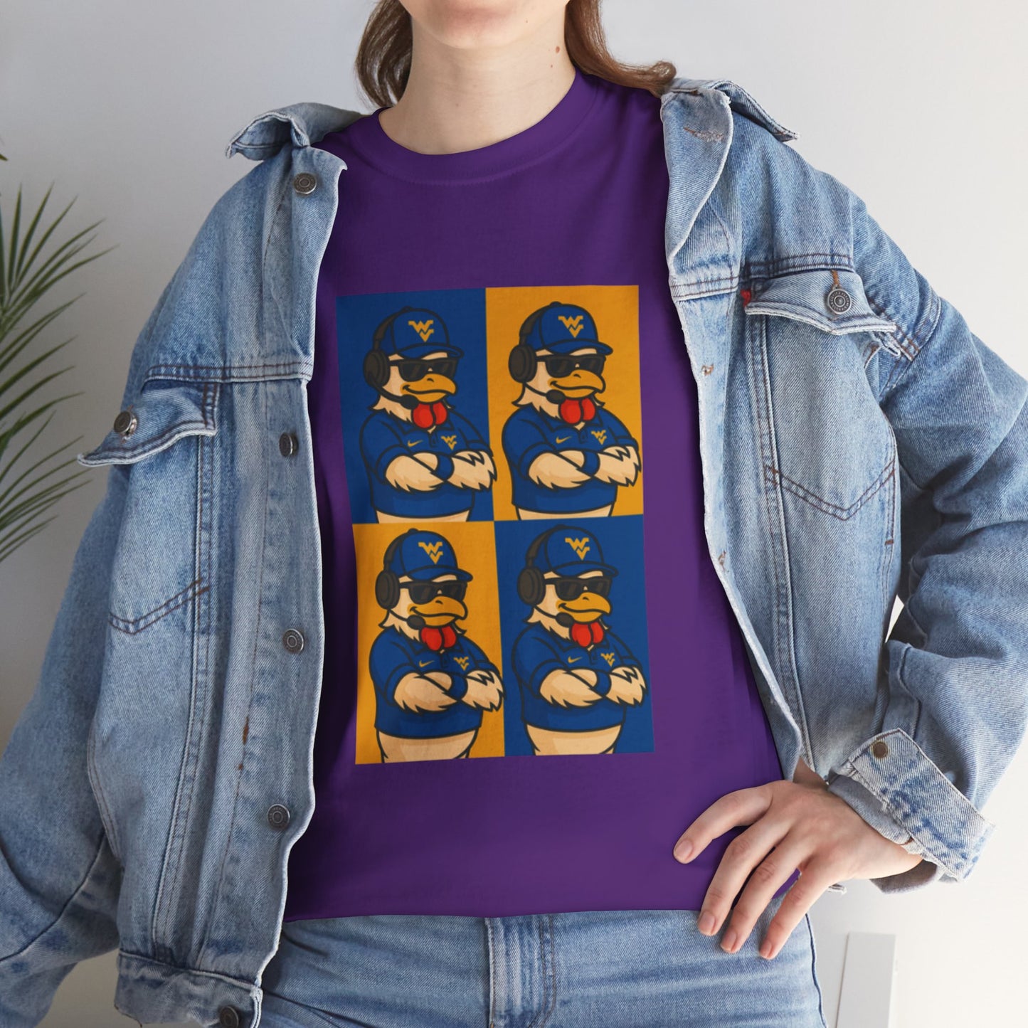 Warhol WVU Coop Daddy T-Shirt – Pop Art Coach Rooster Graphic Tee for Mountaineer Fans FREE SHIPPING
