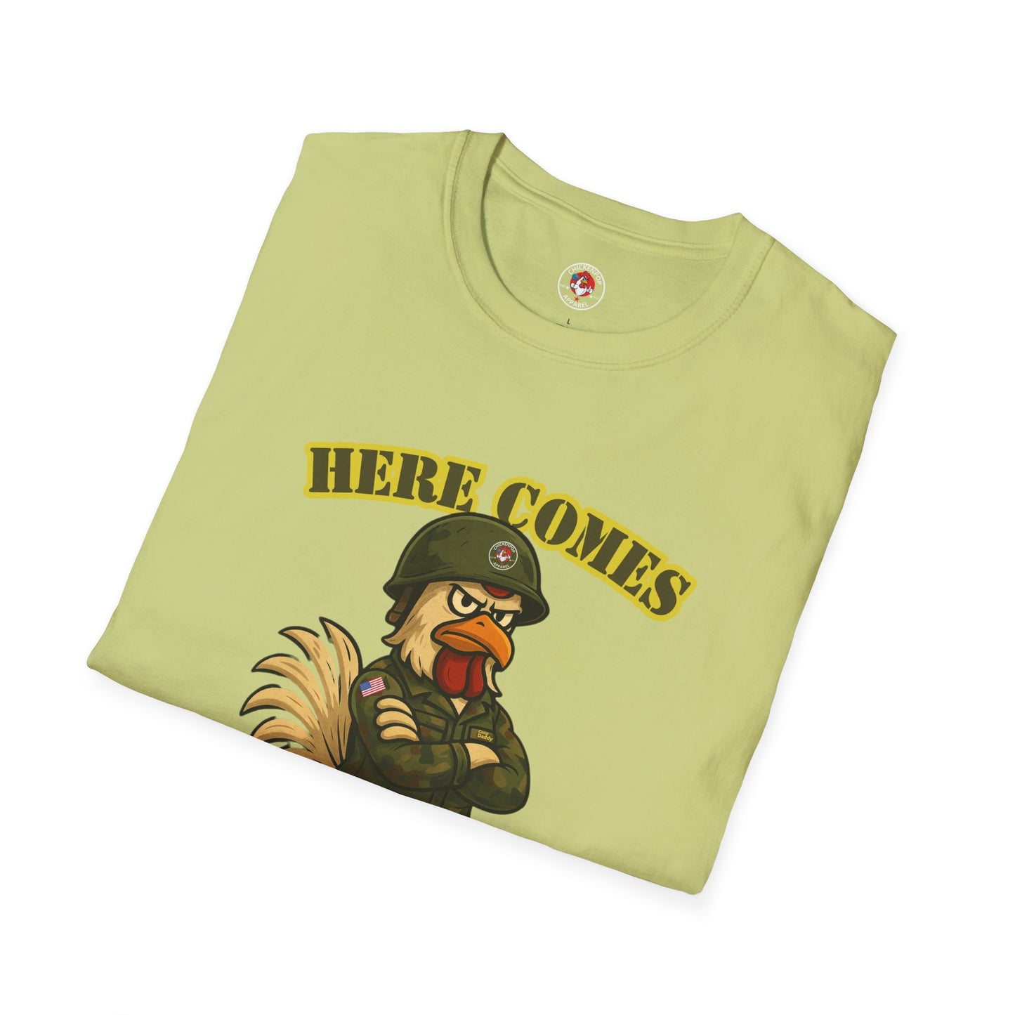 Here Comes the Rooster Music Graphic Tee with Front & Back Print Unisex Rock T-Shirt