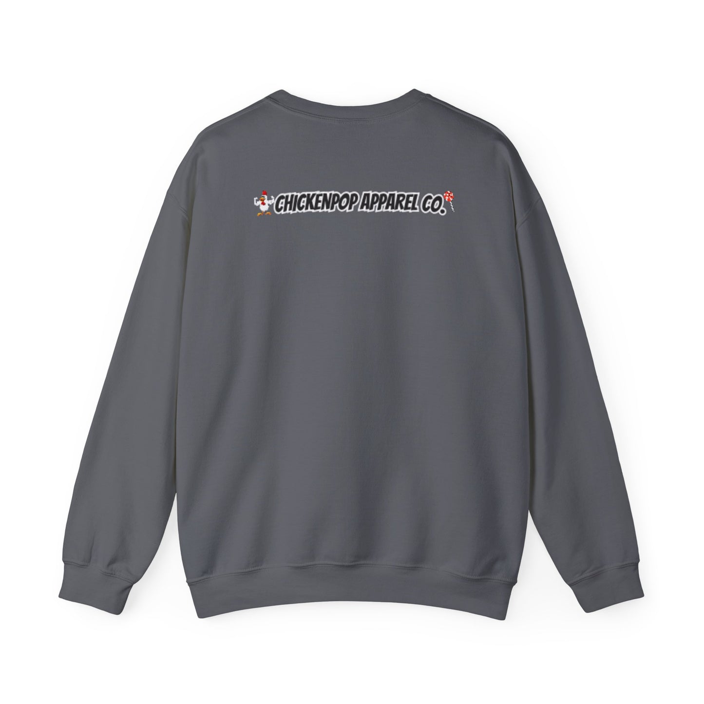 Coop Wars Crewneck Sweatshirt – Funny Political Graphic Pullover | Unisex Heavy Blend with ChickenPop Logo | Ethically Made & Cozy Cold-Weather Humor
