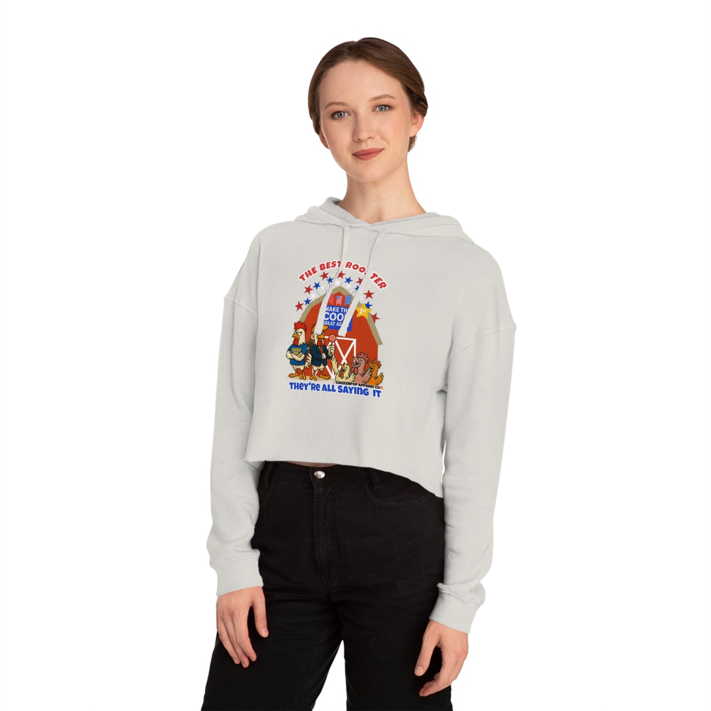 The Best Rooster Cropped Hoodie | Fun Women's Sweatshirt,