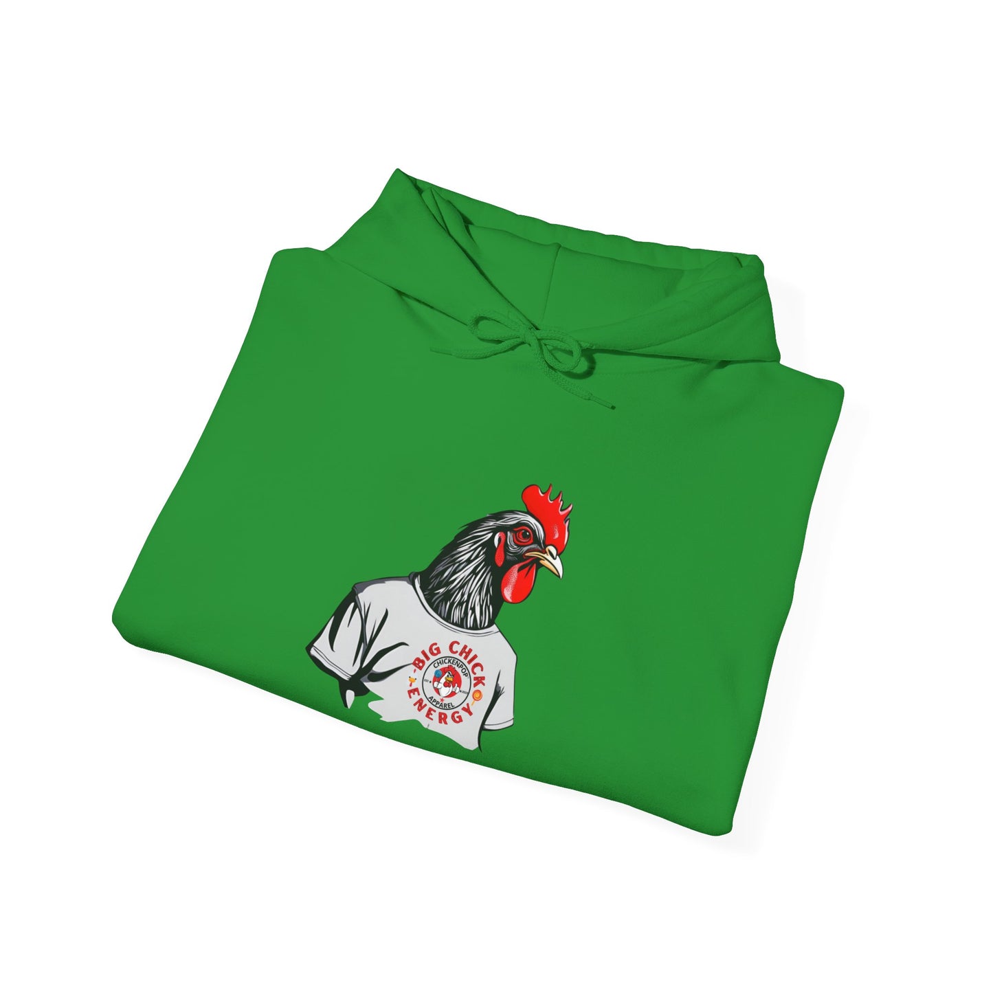 Big Chick Energy Giant Rooster Logo Unisex Hoodie - ChickenPop Arm Logo Edition