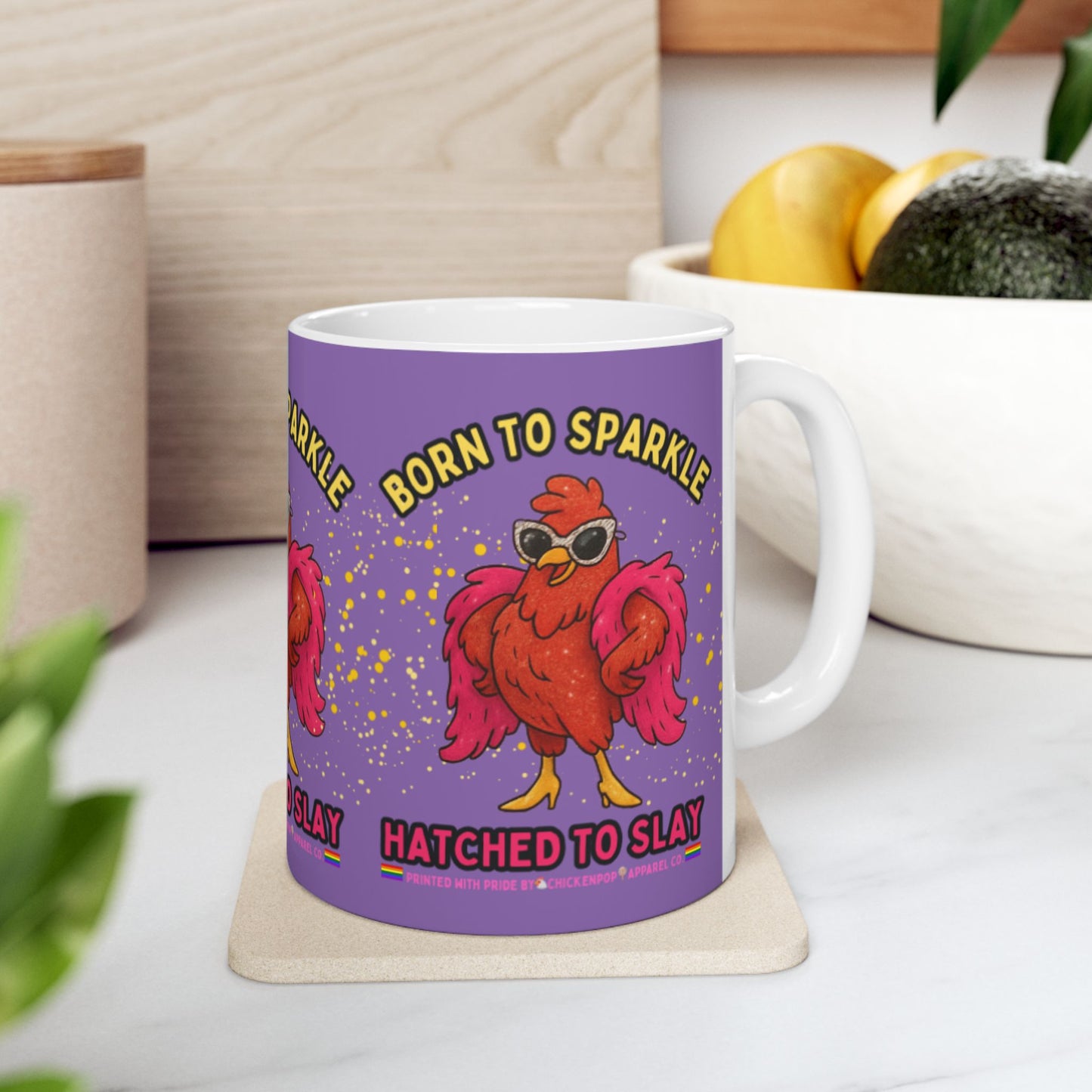 Born to Sparkle Mug – Sip, Slay, Repeat