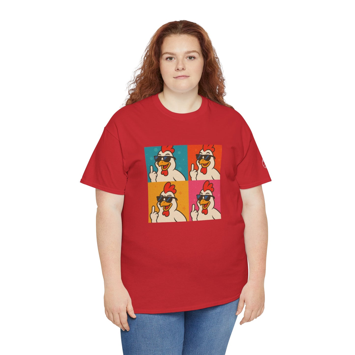 Warhol Pop Art Chicken T-Shirt – Funny Coop Daddy Middle Finger Tee for Bold Style