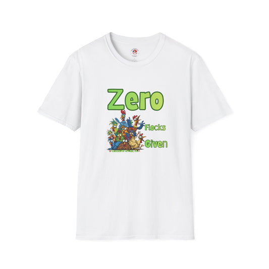 Zero Flocks Given T-Shirt – Funny Chicken Graphic Tee in Black | ChickenPop Apparel Unisex Shirt