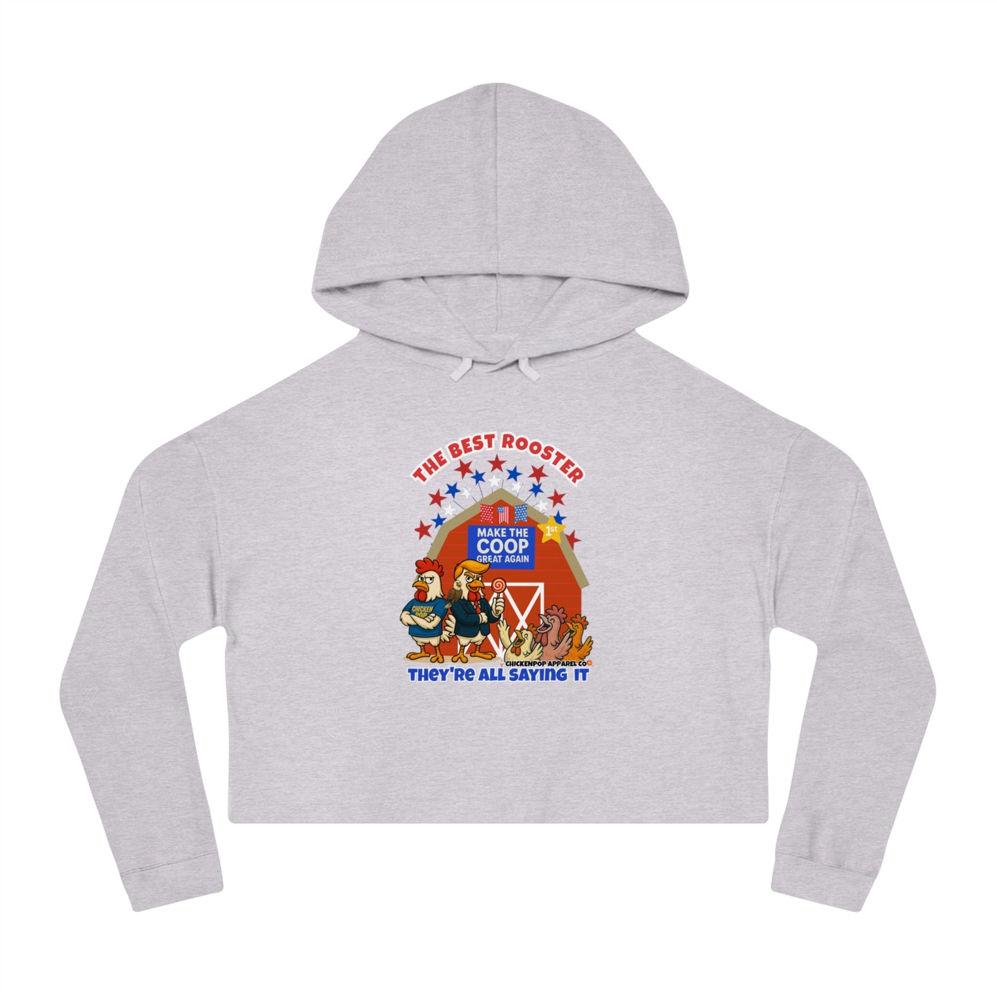 The Best Rooster Cropped Hoodie | Fun Women's Sweatshirt,