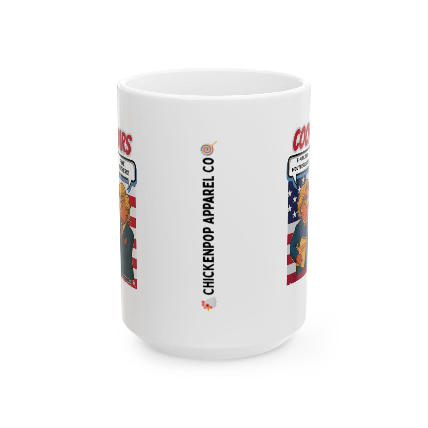 Coop Wars™ Political Satire Mug – Hilaregg Cluckton vs. Cock-a-Doodle-Don | Funny Coffee Cup (11oz / 15oz)
