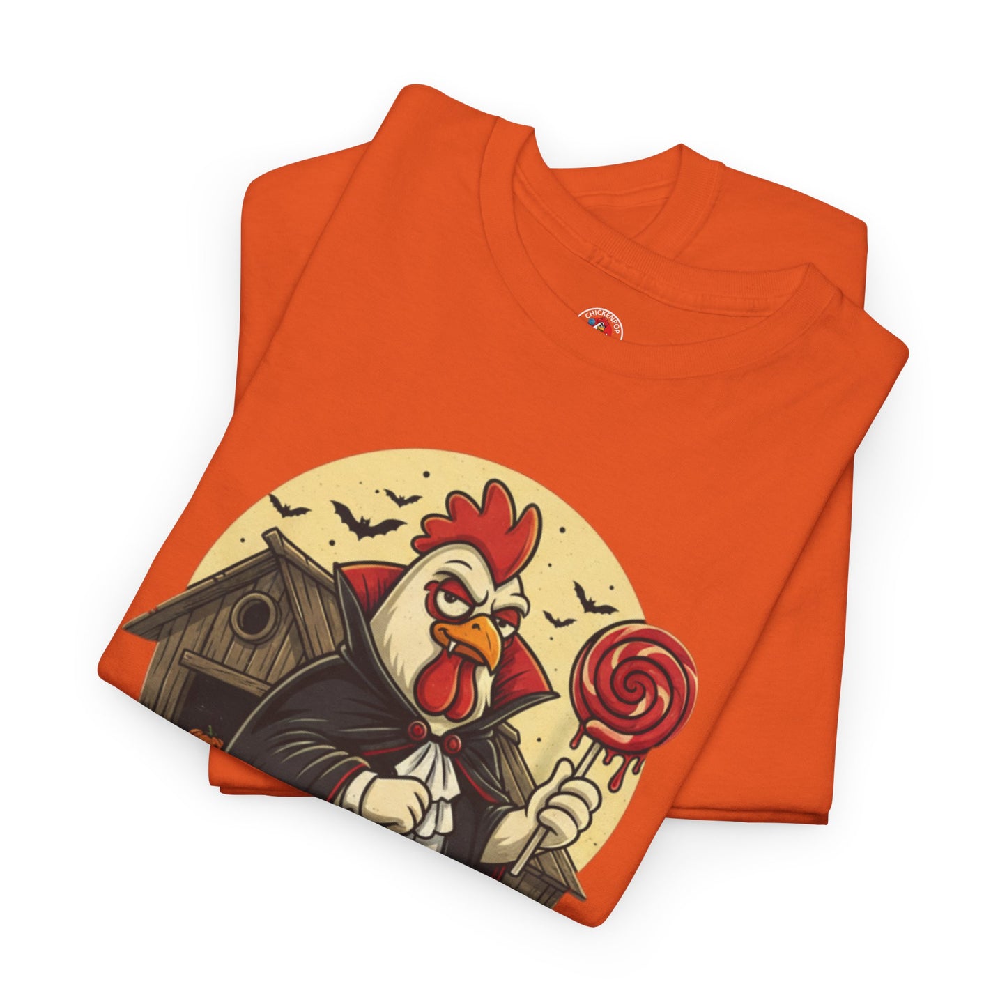 ChickenPop Sucker For a Pop Vampire Rooster Halloween T-Shirt – Funny Spooky Graphic Tee for Fall & Costume Season