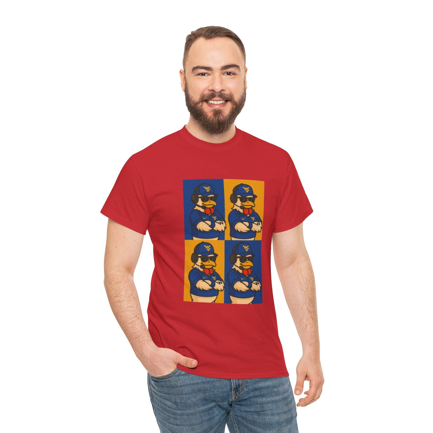 Warhol WVU Coop Daddy T-Shirt – Pop Art Coach Rooster Graphic Tee for Mountaineer Fans FREE SHIPPING