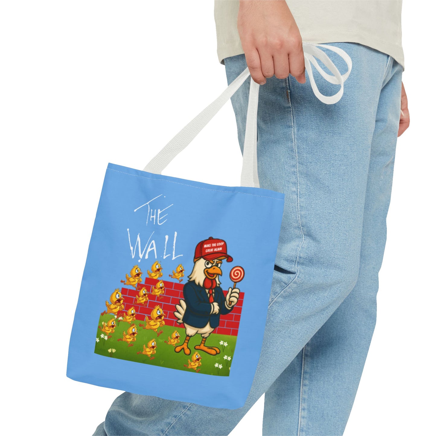 Another Chick Thru The Wall Tote Bag – Funny Political Chicken Graphic | Durable Eco-Friendly Canvas Shopper for Everyday Use