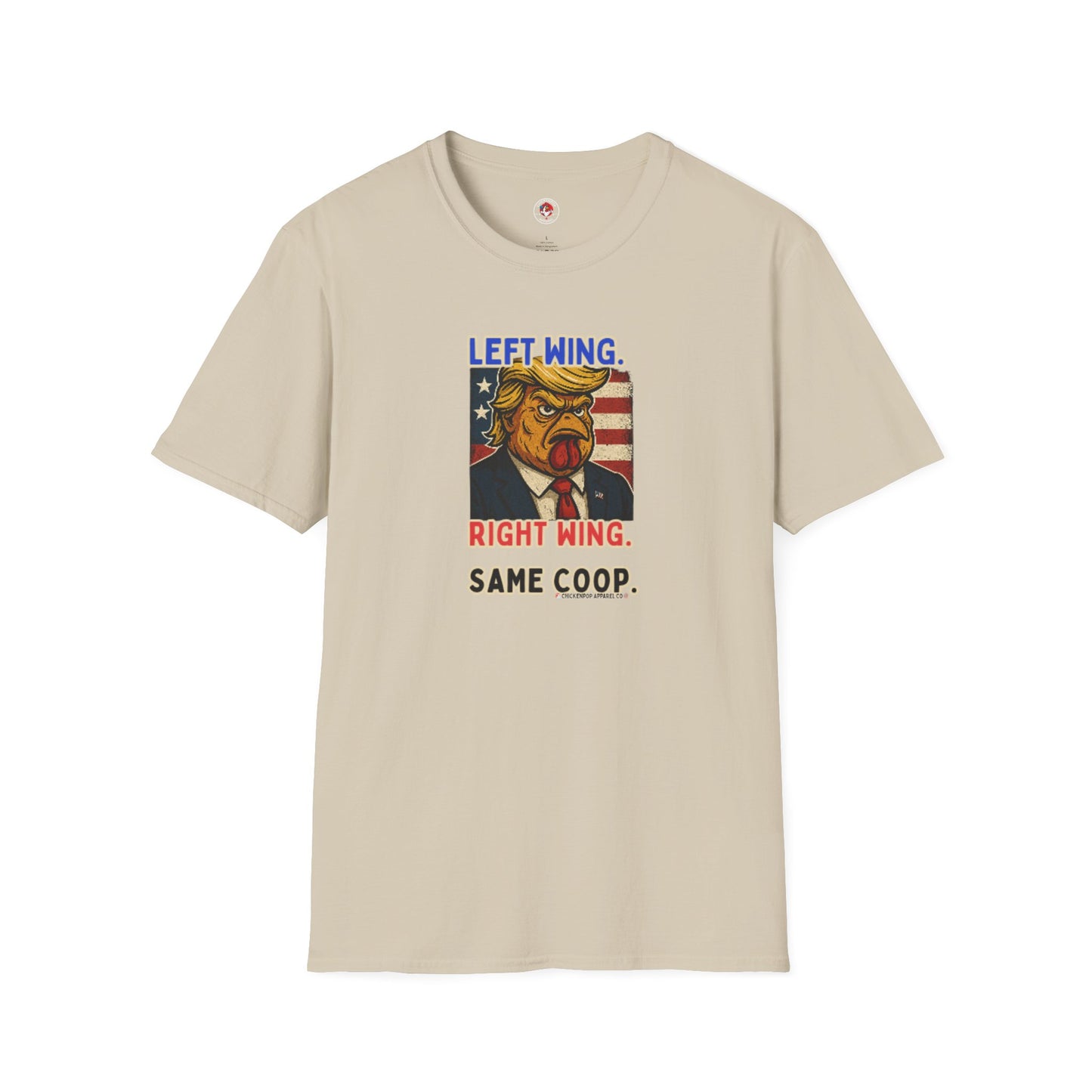 Cock-a-Doodle-Don "Left Wing. Right Wing. Same Coop." Political Satire Tee – Unisex Graphic T-Shirt