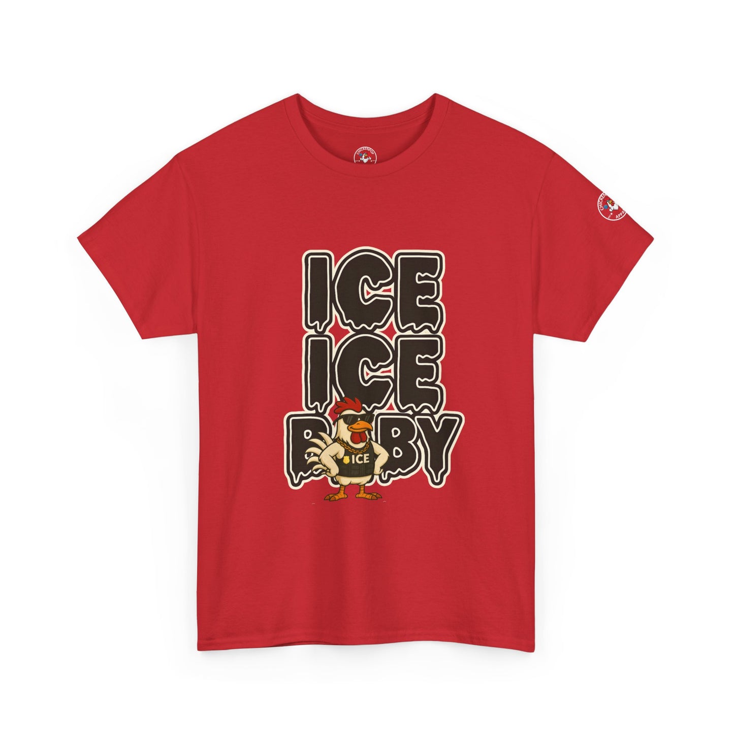 ICE ICE BABY Funny Chicken T-Shirt – Coop Daddy Parody Tee for Music & Poultry Fans