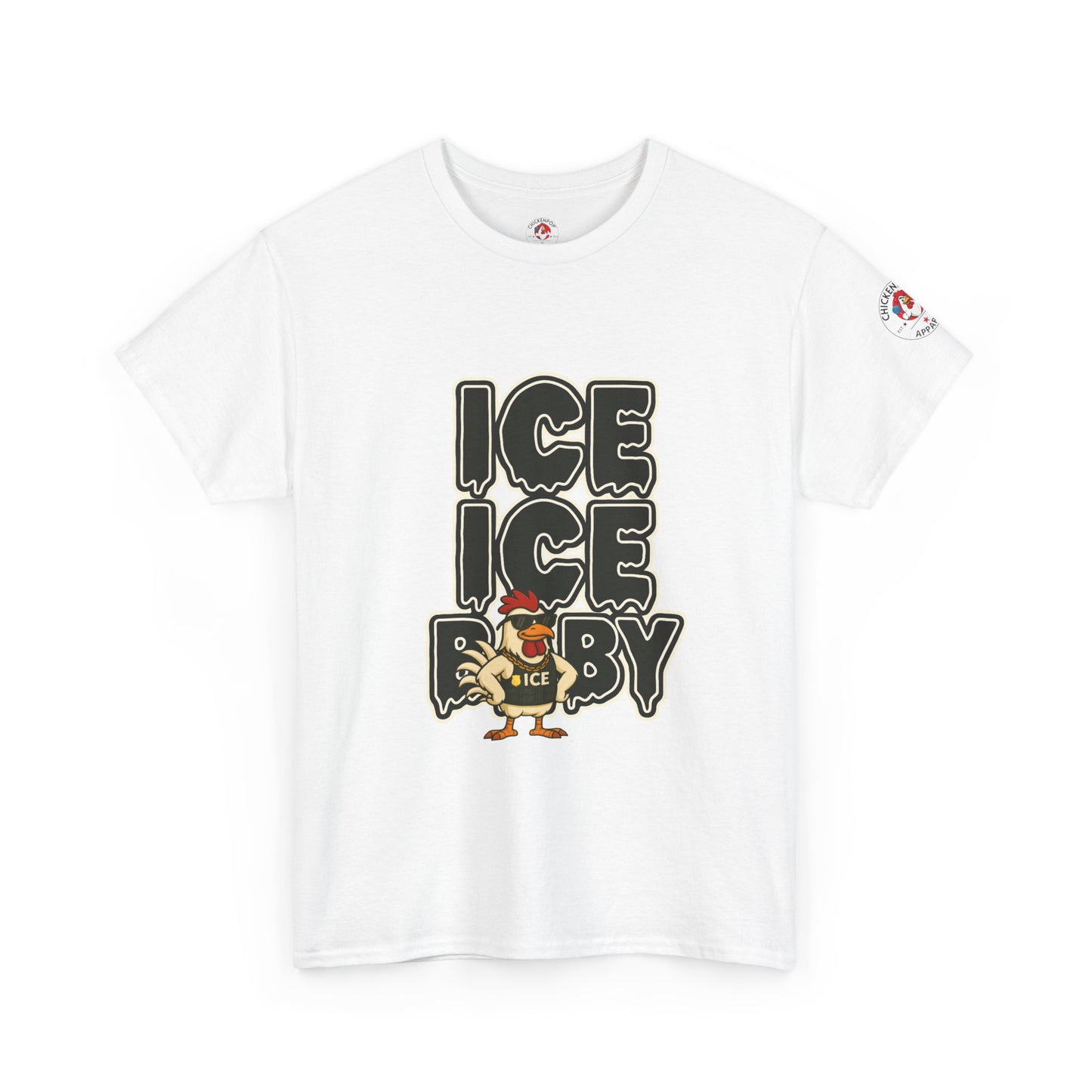 ICE ICE BABY Funny Chicken T-Shirt – Coop Daddy Parody Tee for Music & Poultry Fans