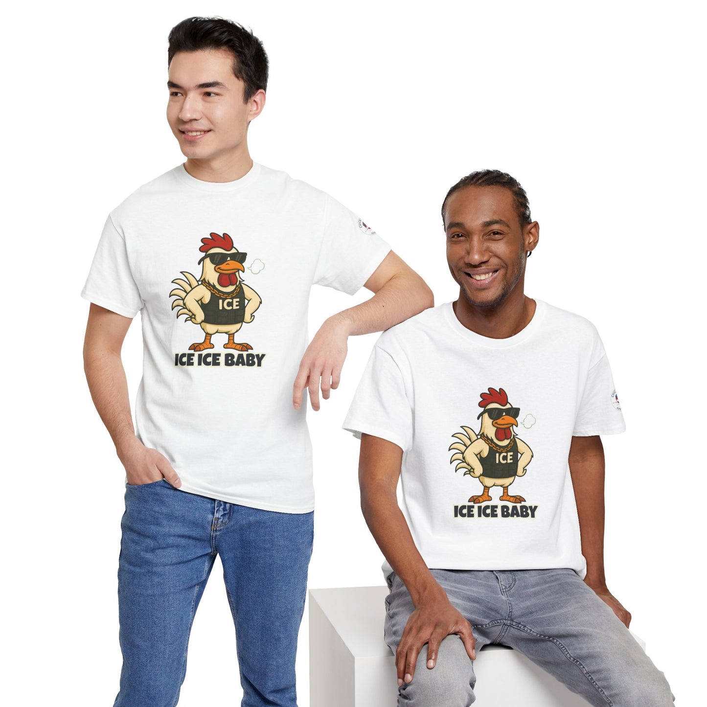 Ice Ice Baby Part 2 Funny Chicken T-Shirt – Cool Rooster Graphic Tee | Unisex Retro Hip-Hop Style