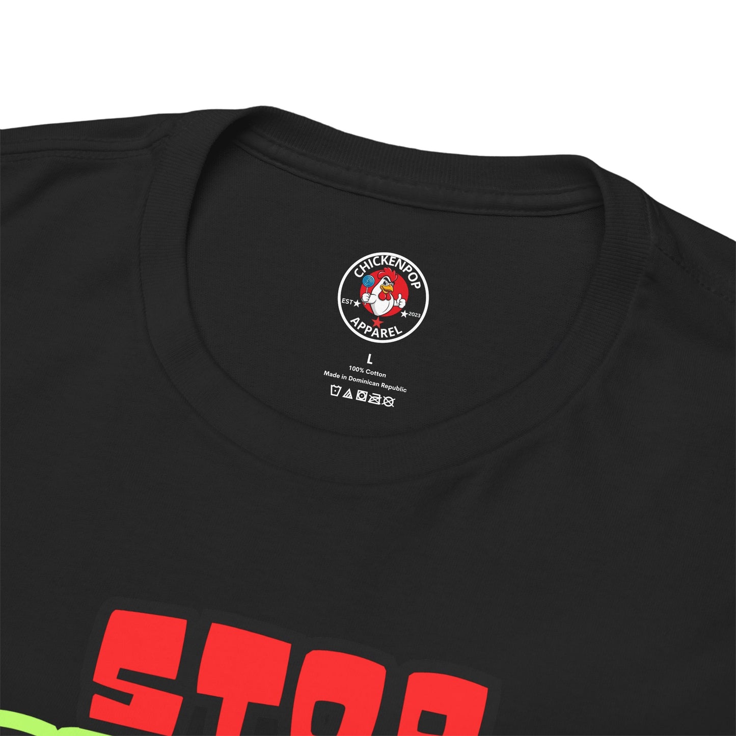 Stop COOP TIME! Funny Chicken T-Shirt – MC Coop Daddy 90s Hip Hop Parody Tee | Unisex Heavy Cotton | ChickenPop Apparel