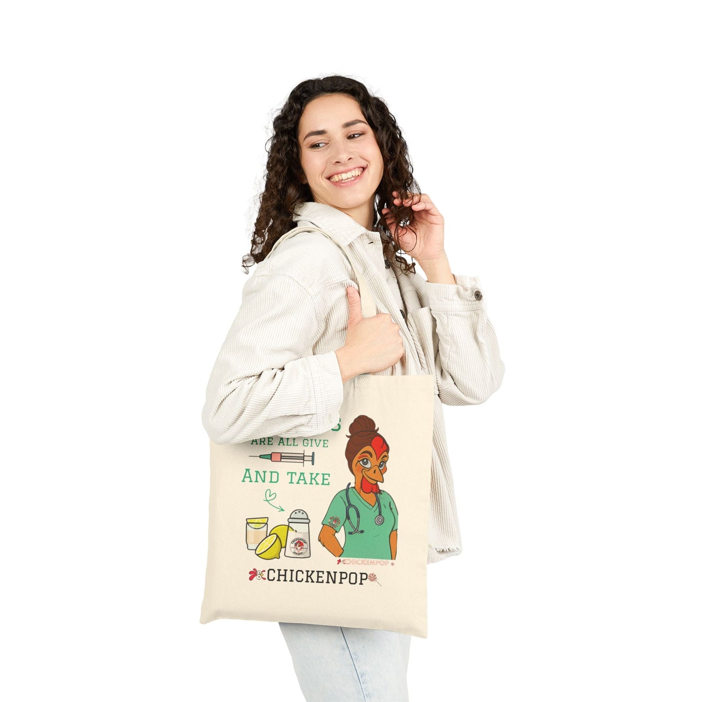 Nurse's Humor Tote Bag - Nurses Are All Give and Take - Perfect Gift for Healthcare Workers, Nurse Appreciation, Everyday Use