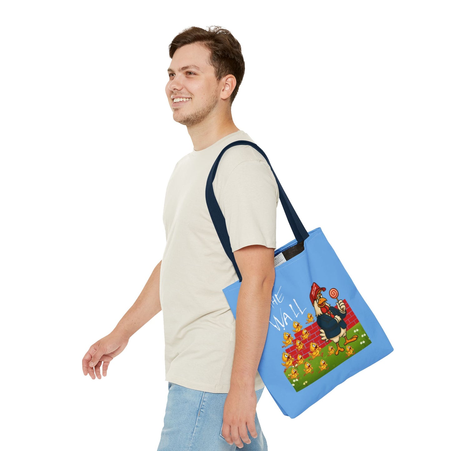 Another Chick Thru The Wall Tote Bag – Funny Political Chicken Graphic | Durable Eco-Friendly Canvas Shopper for Everyday Use