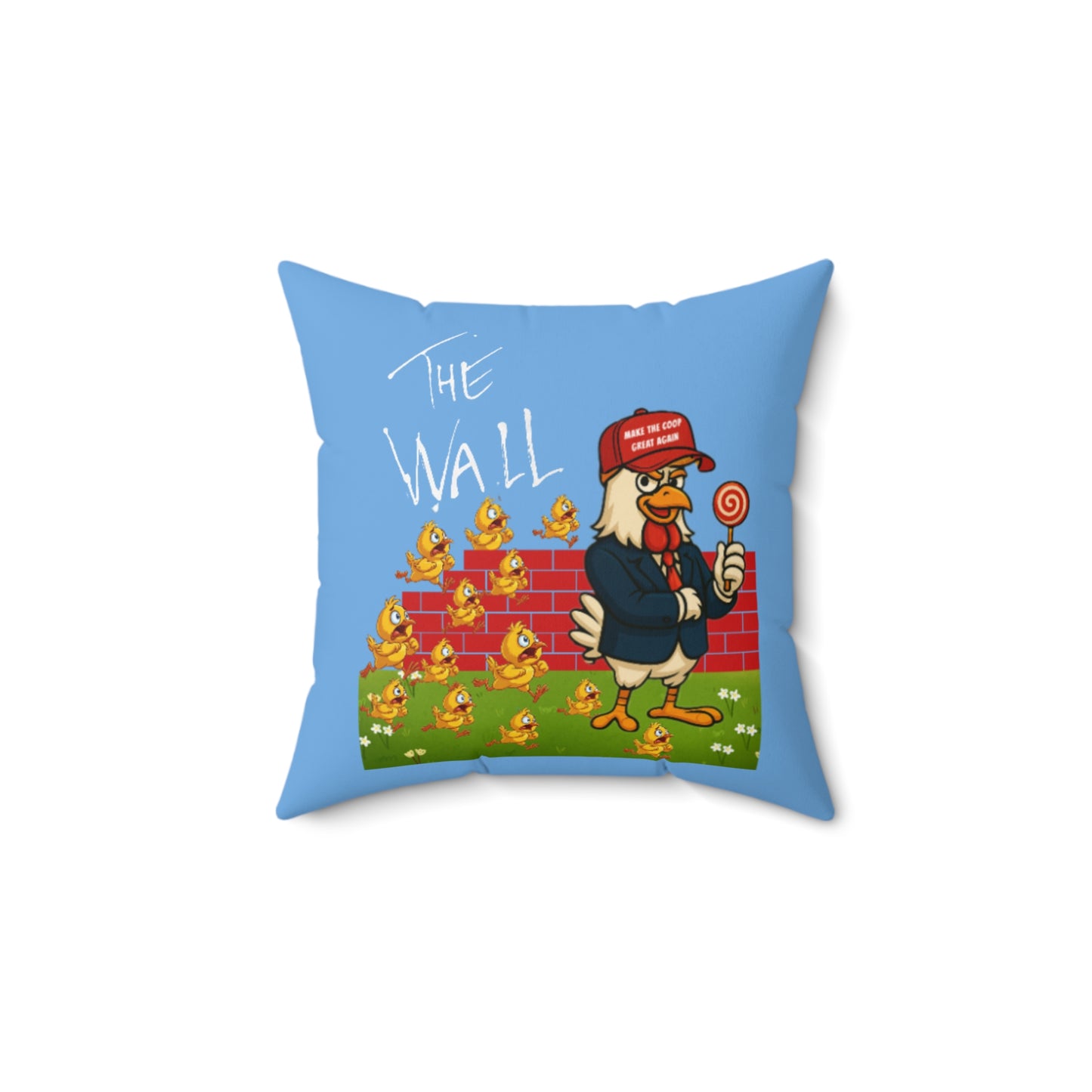 Another Chick Thru The Wall Throw Pillow – Bold Political Chicken Graphic Cushion | Soft & Sassy Accent Pillow for Couch, Bed, or Chair